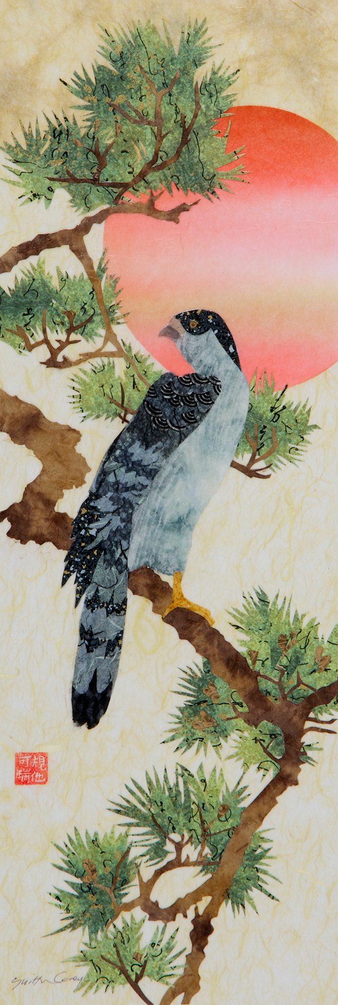 Hawk on a Pine (after Hiroshige)