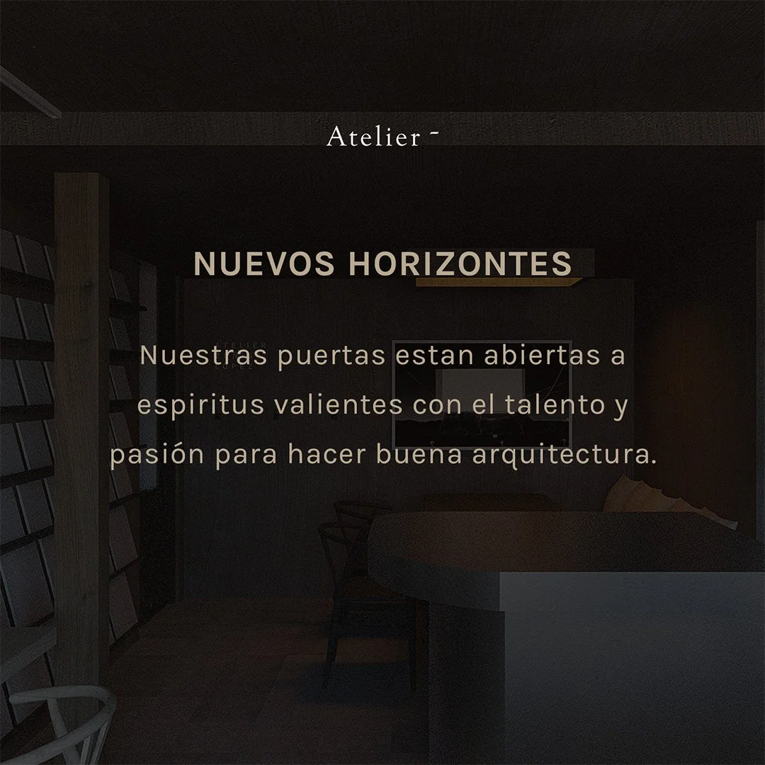 Nuevas Vacantes

Desde el desierto norte&ntilde;o, donde la perseverancia construye sus destinos, nacimos como un taller de arquitectura e interiores reconocido internacionalmente. Hoy, en la Ciudad de M&eacute;xico, abrimos nuestras puertas a jovene
