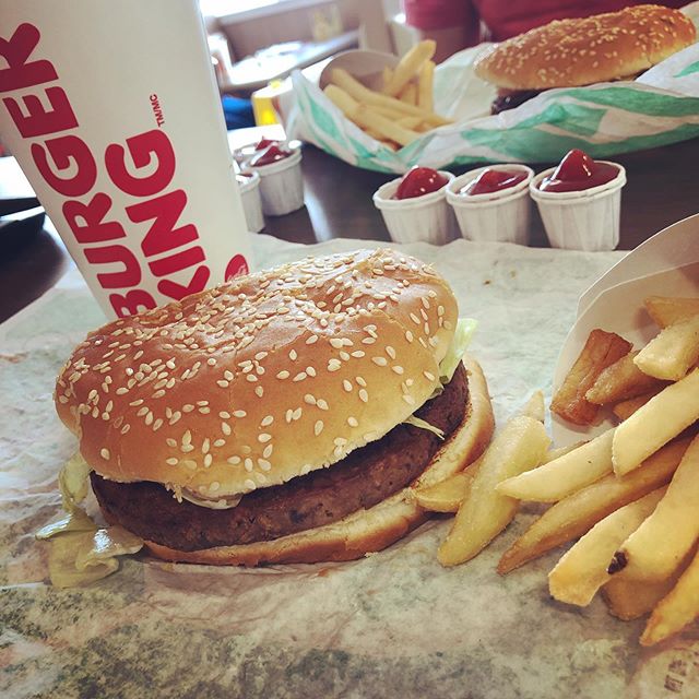 I can&rsquo;t remember the last time I ate at Burger King, but with the new impossible burger we thought we would give it a try. IT WAS DELICIOUS! #impossibleburger  #burgerking