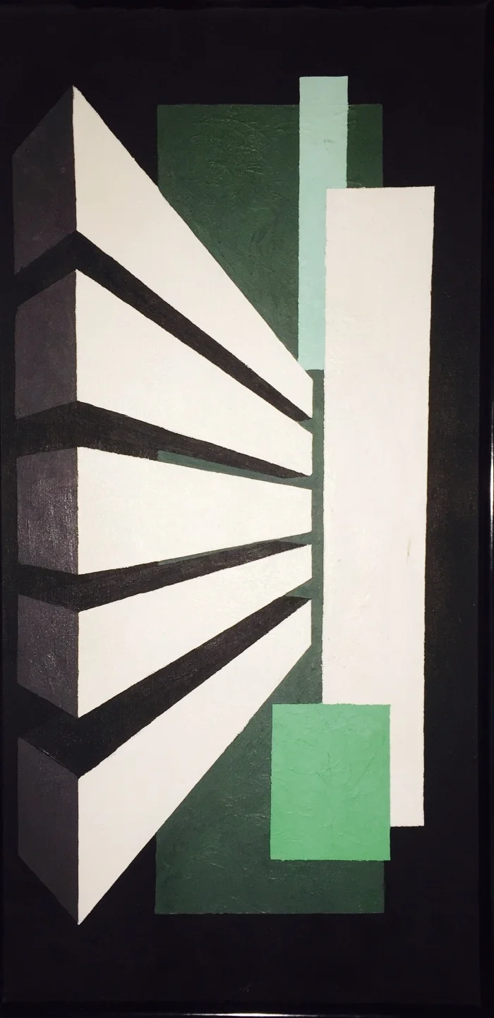  Geometric I  14" x 30" Acrylic on Canvas  1970 