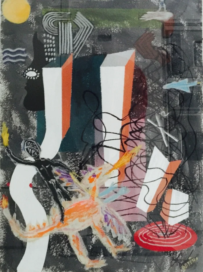  X2 ( collaboration with Deysha )  28" x 18"&nbsp;Acrylic on Canvas  Collection of the Artist &nbsp;(nfs) 