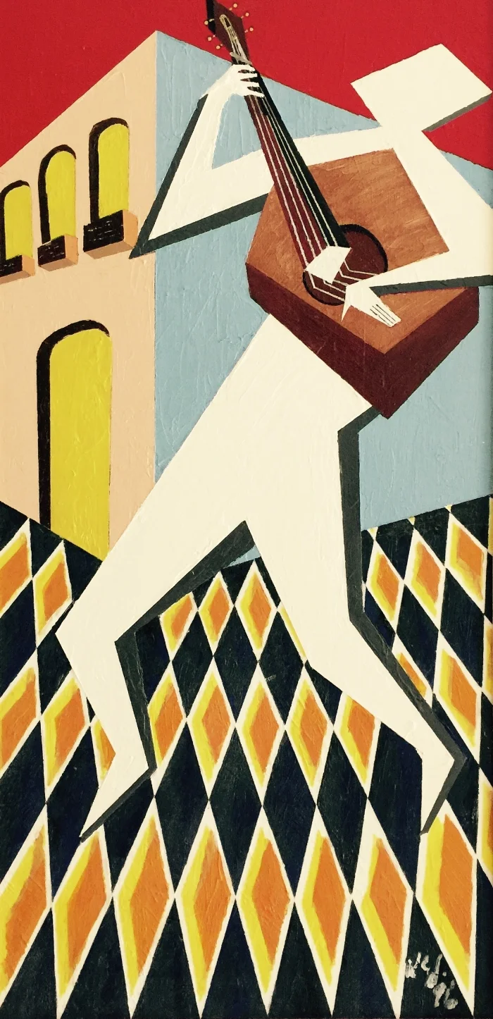  Geo Man  30" x 14" &nbsp;Acrylic on Canvas  1970    
