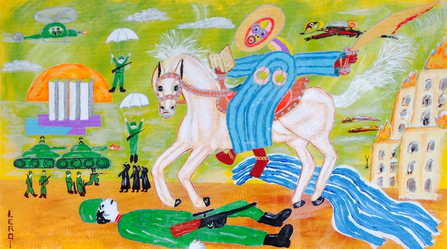  St. George  28" X 48" &nbsp;Oil and Acrylic on Paper  1999 