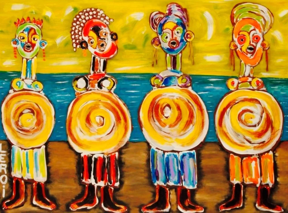  Ladies In Waiting  36" X 48" Oil on Canvas  1999 