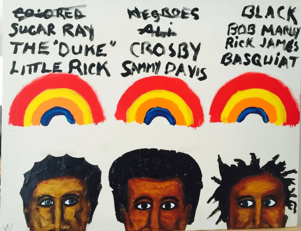  Rain-Bros  22" X 28 " Acrylic on Canvas  2000 