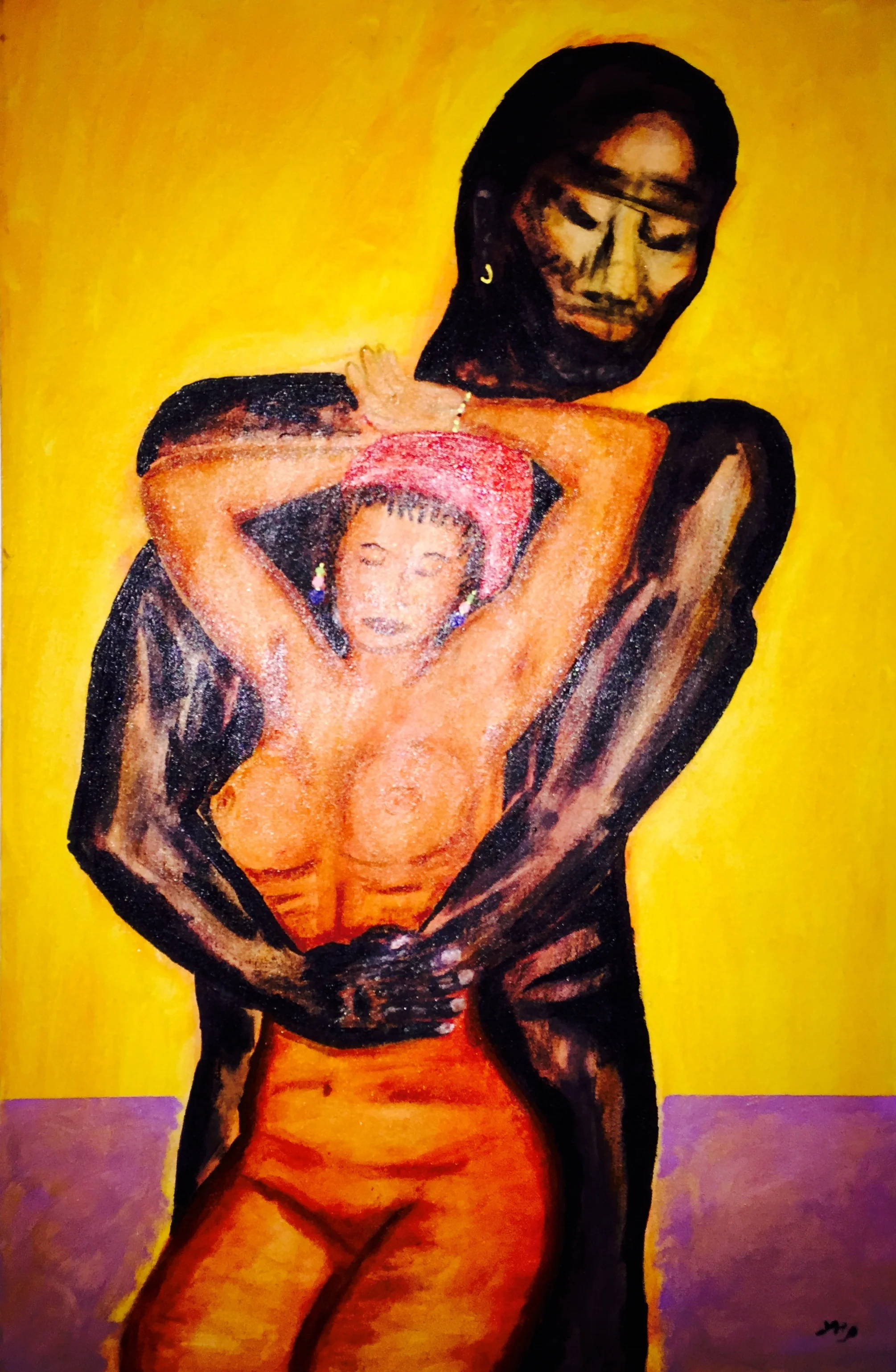  King George and Princess  36" X 24" Acrylic on Canvas  2000 