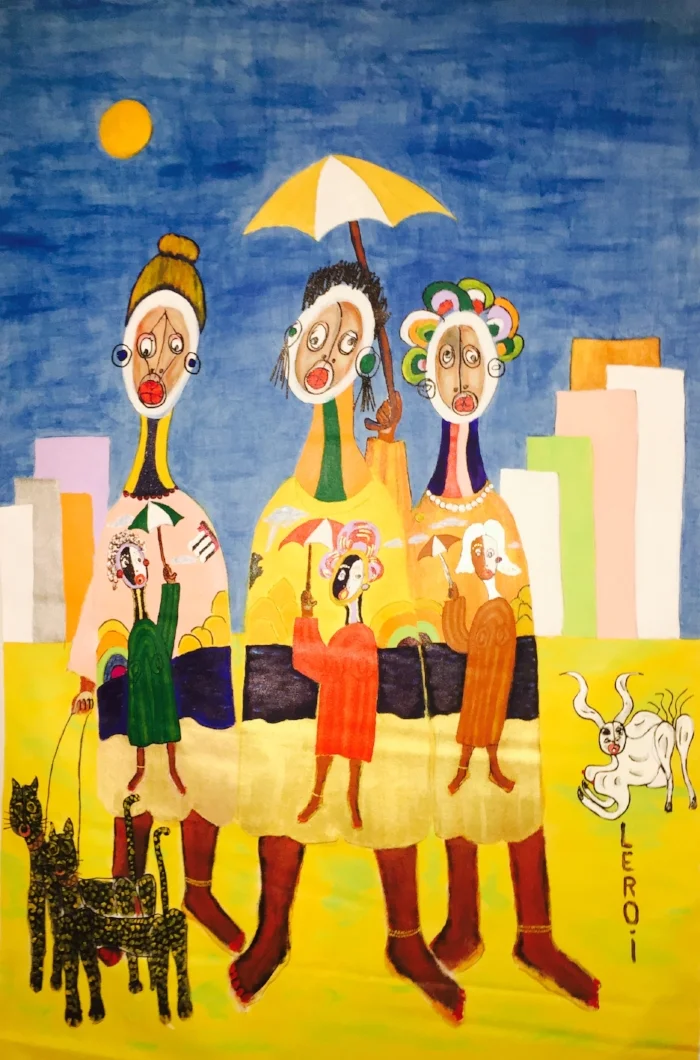  Colored People V  52" X 36" &nbsp;Oil and Acrylic on Canvas  2005 