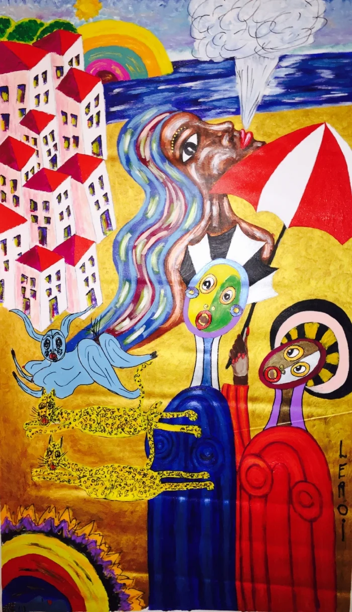  Colored People IV&nbsp;  52" X 36" Oil and Acrylic on Canvas 