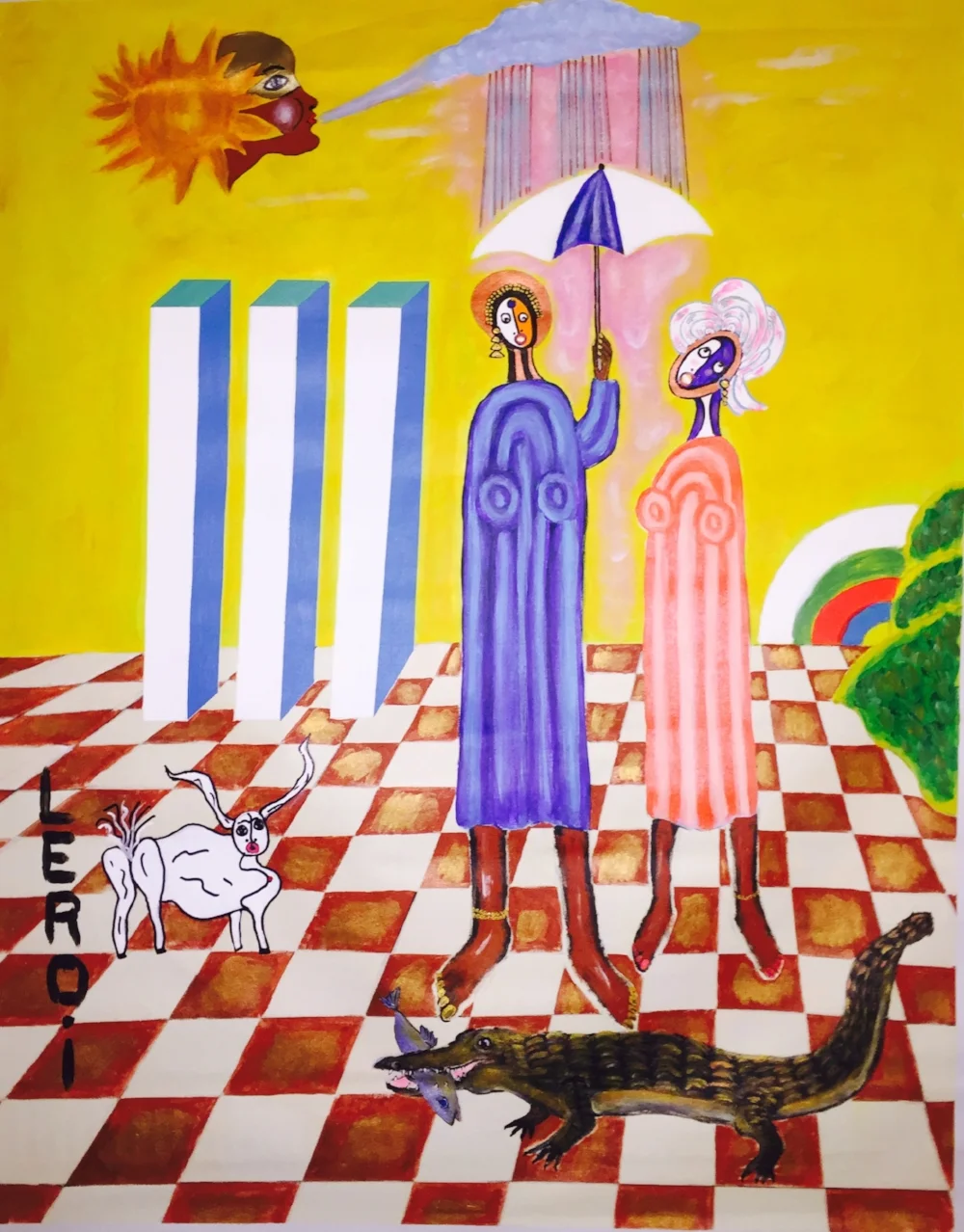  Alligator Walk  62" X 36" &nbsp;Oil and Acrylic on Canvas  2003 