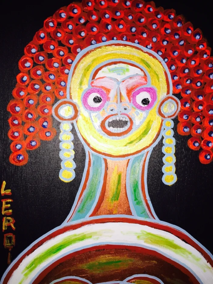  Bubble Head II  24" x 18" &nbsp;Acrylic on Canvas  2010    