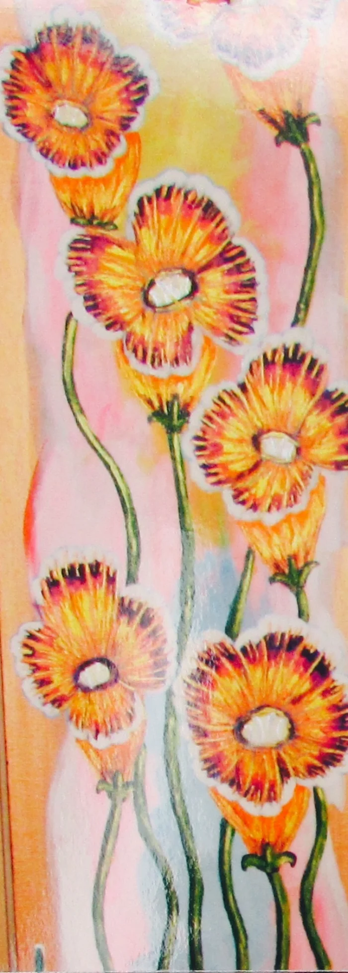  Flowers II  48" X 12" Acrylic on Canvas  2001 