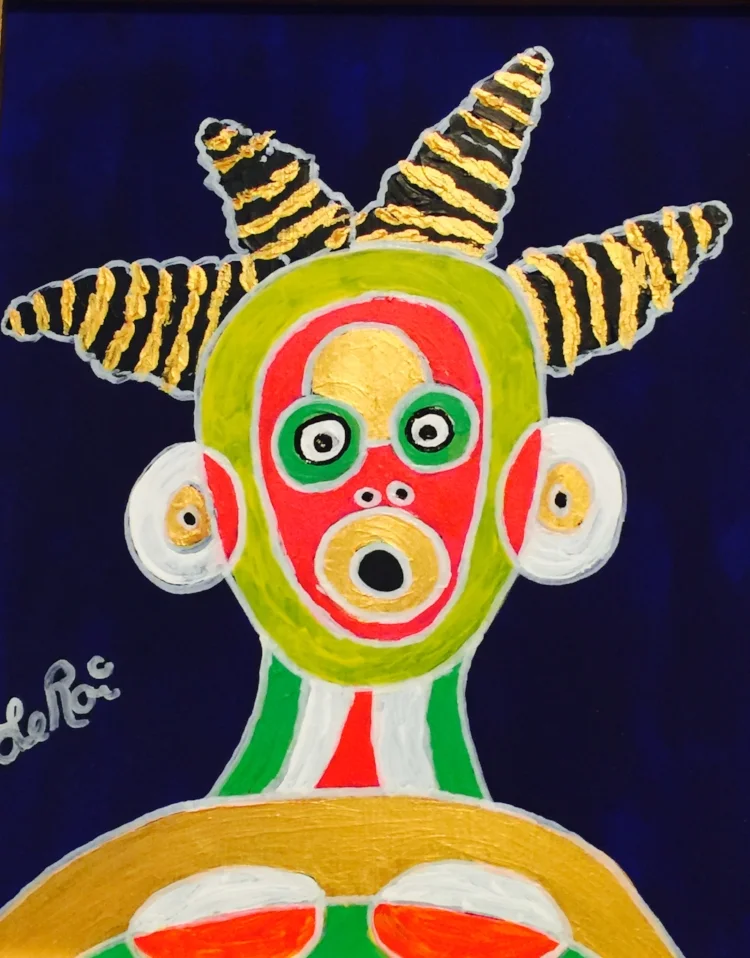  Colored people  &nbsp;10" X 8" Acrylic on Board  2003,&nbsp; 