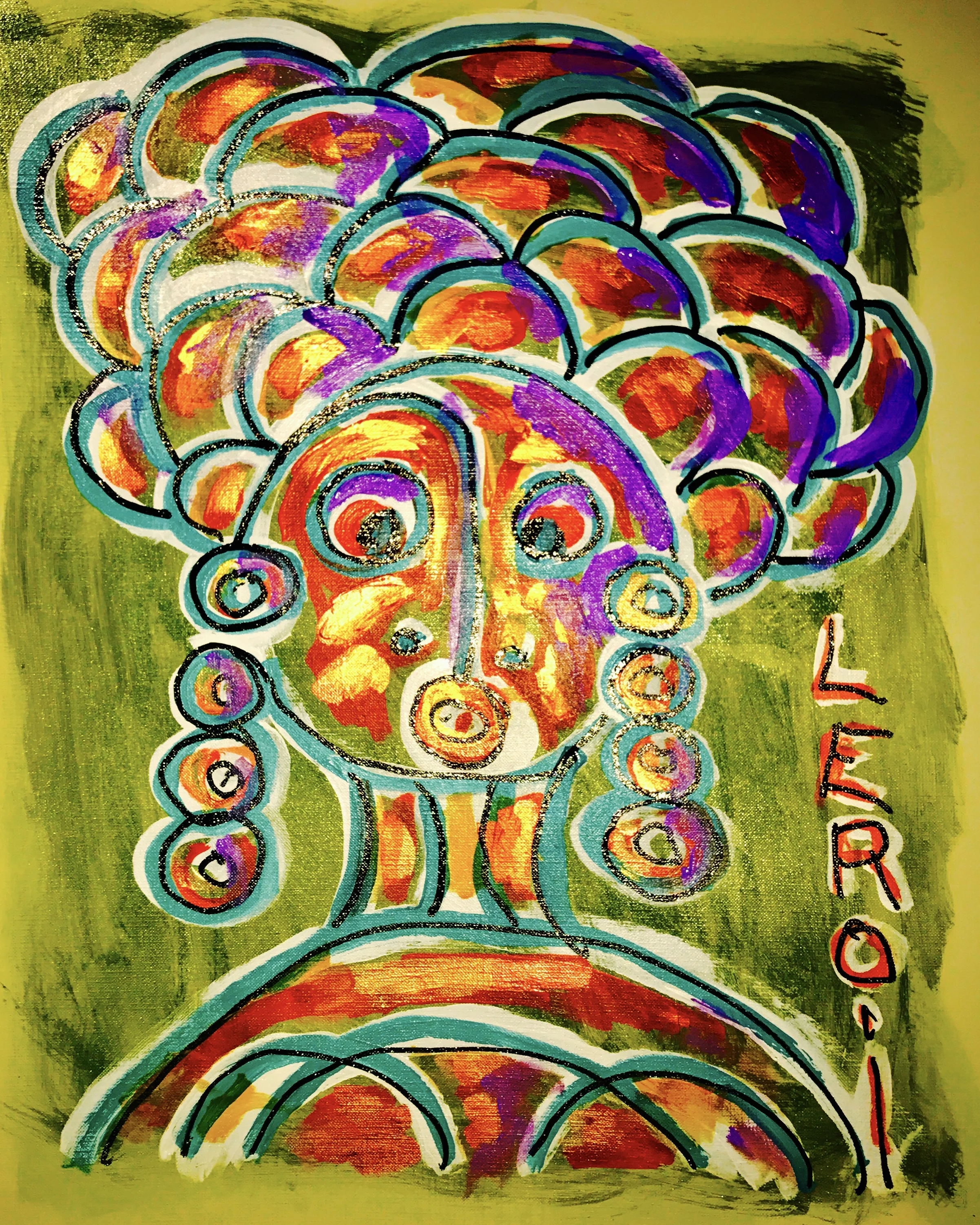  Colored People #3 &nbsp;20 x 20 Acrylic on Canvas Paper 