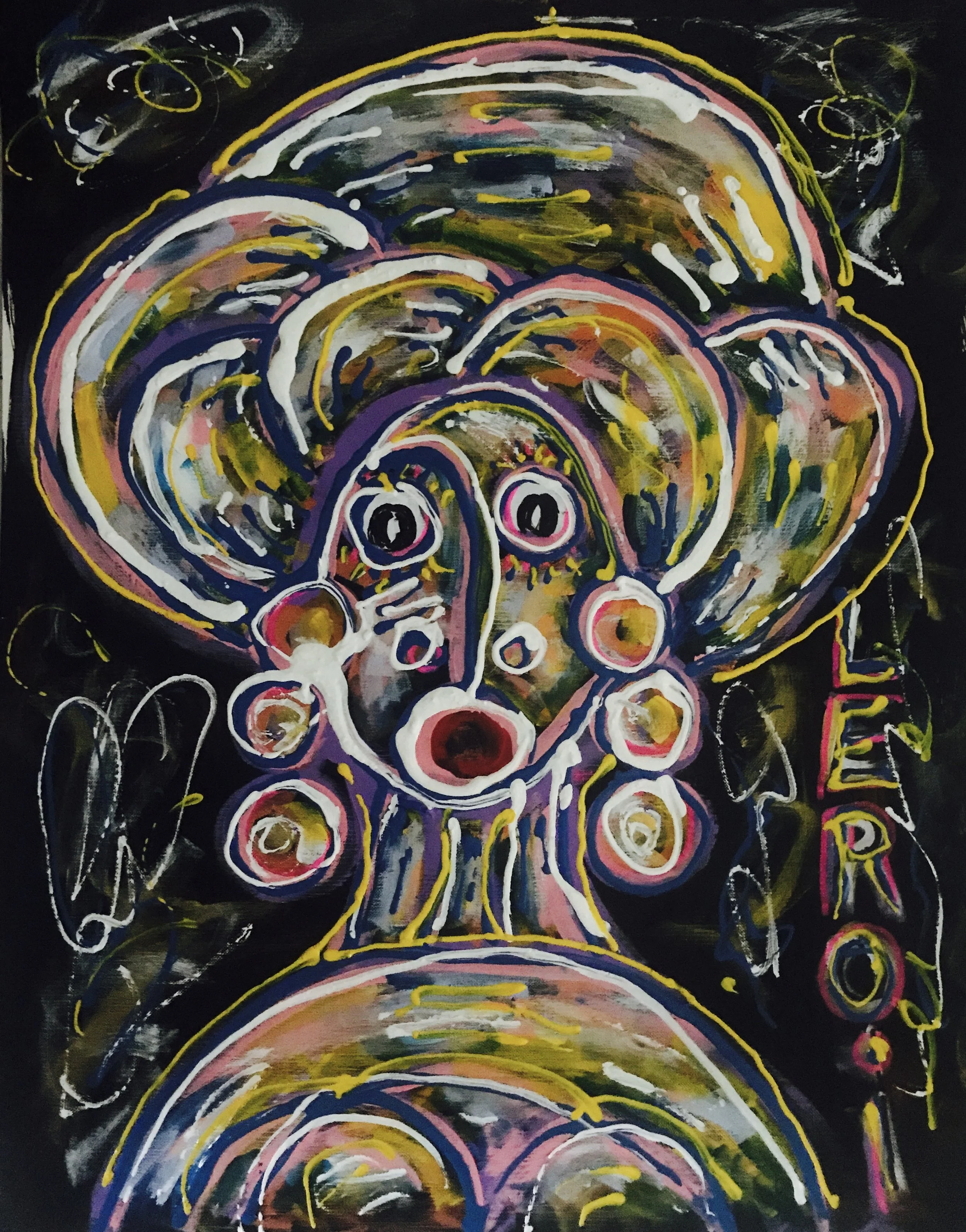 Colored People #4 20 x 20 Acrylic on Canvas Paper 