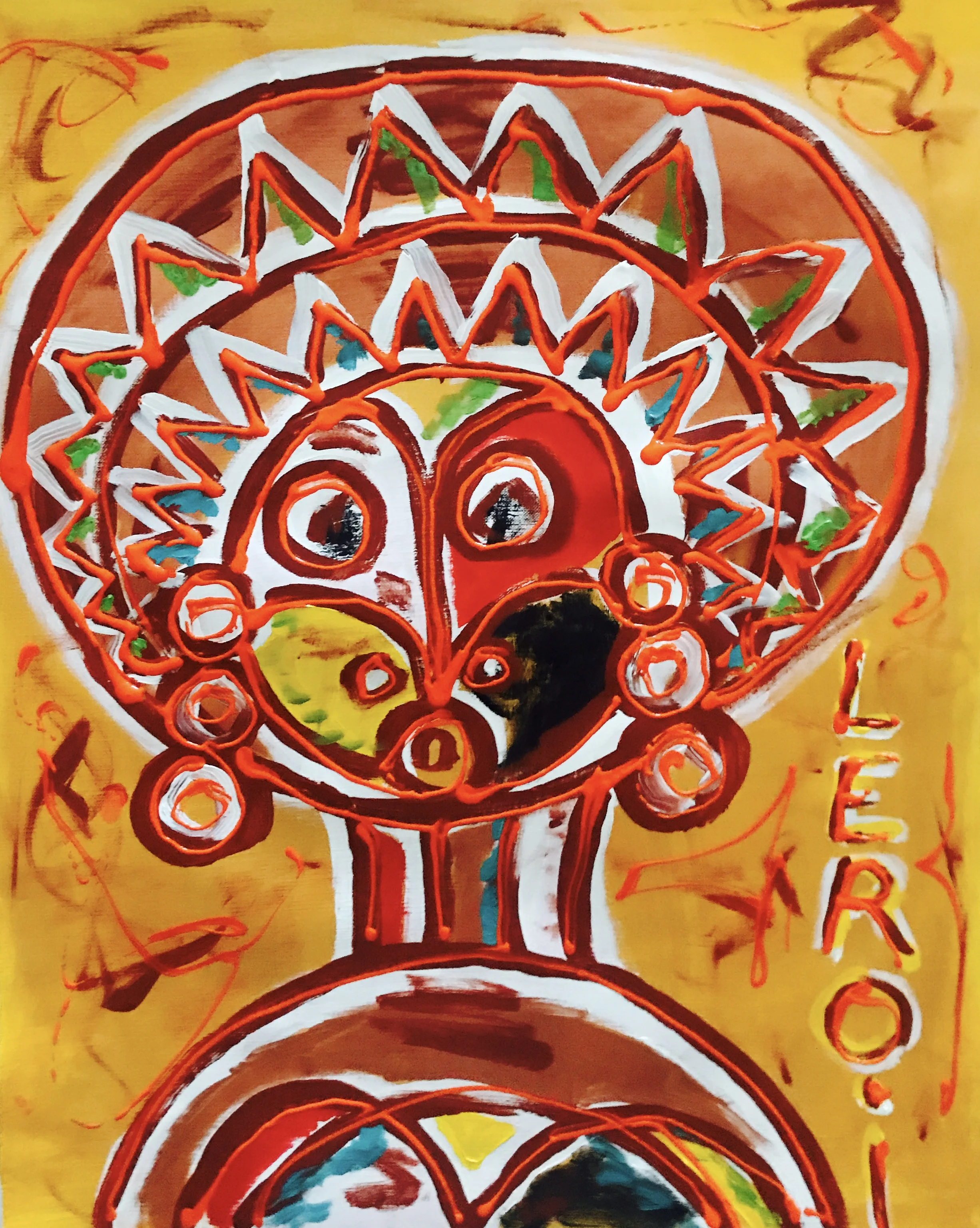  Colored People #6 20 x 20 Acrylic on Canvas Paper 