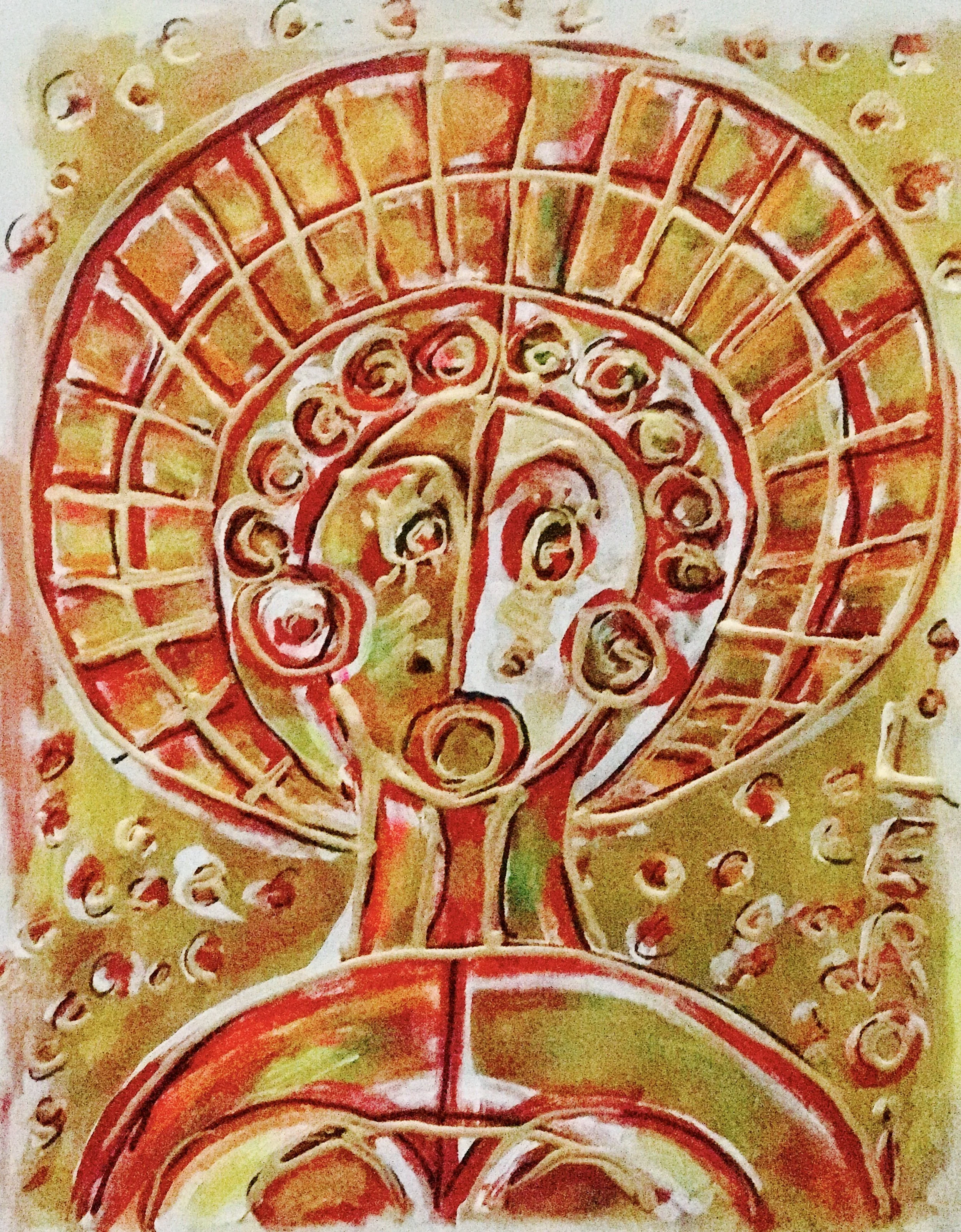  Colored People #7 &nbsp;20 x 20 Acrylic on Canvas Paper 
