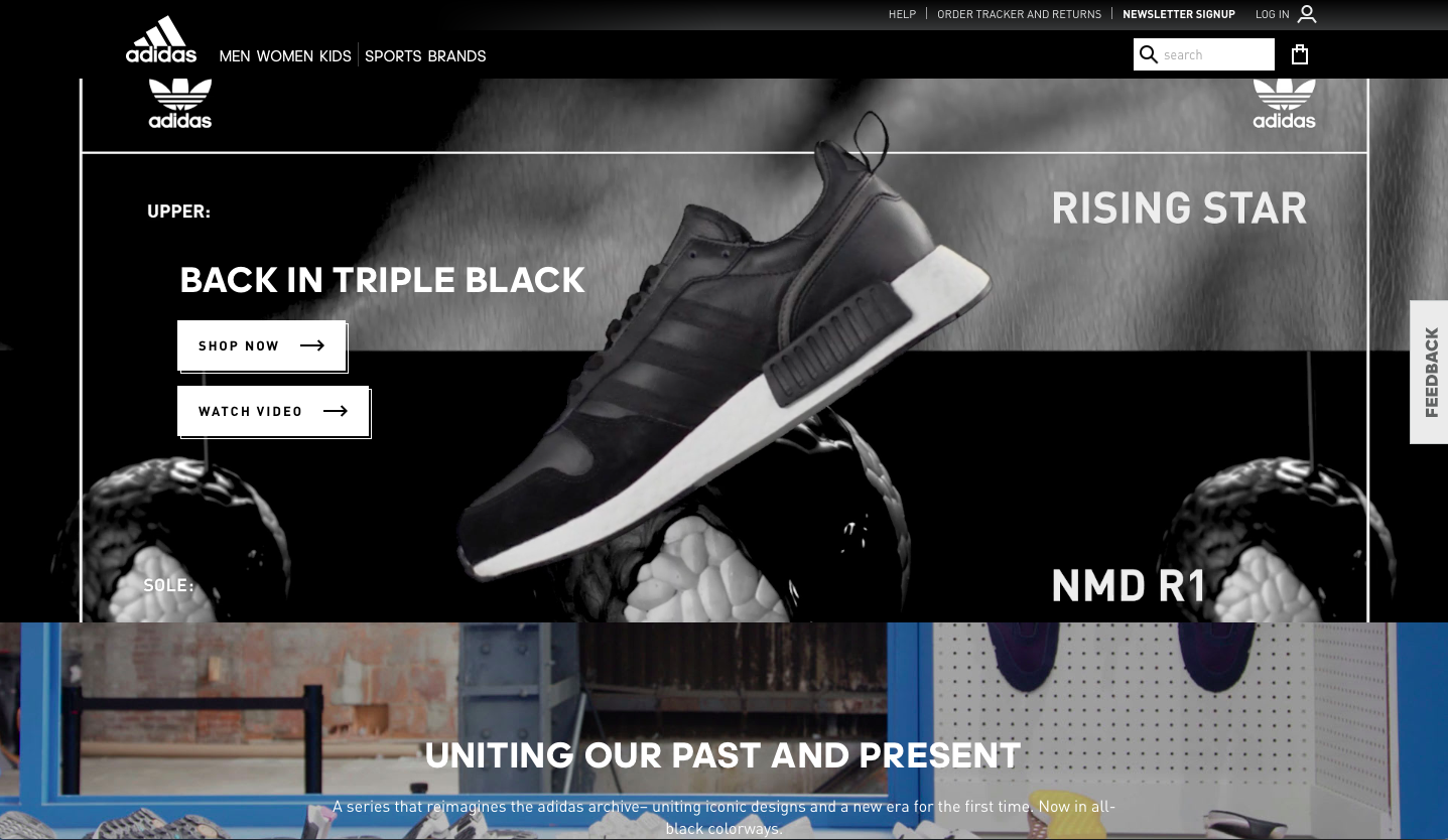 the adidas website