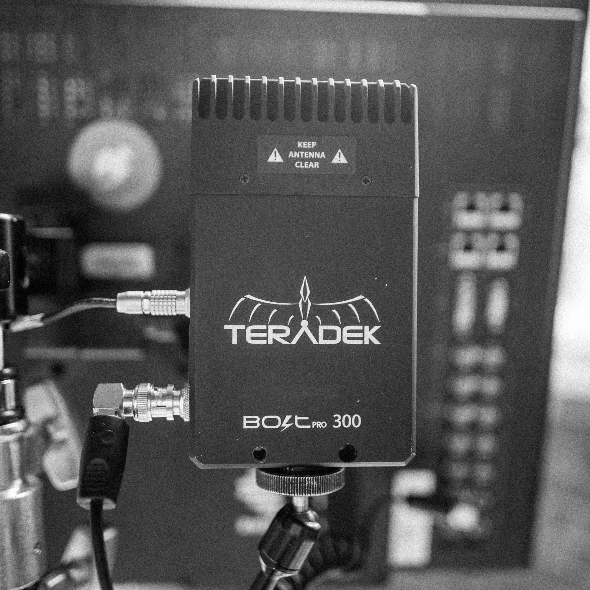 Teradek Bolt 300 Wireless Video Transmitter 120/day, 480/week, 90/day in studio Zero latency uncompressed wireless video transmitter. 300 foot range. Includes SDI Transmitter and two receivers; one SDI and one HDMI. Both receivers can be used at once. Also includes mounting accessories and cables for video io and power via AC, Dtap, or 2pin LEMO. product info