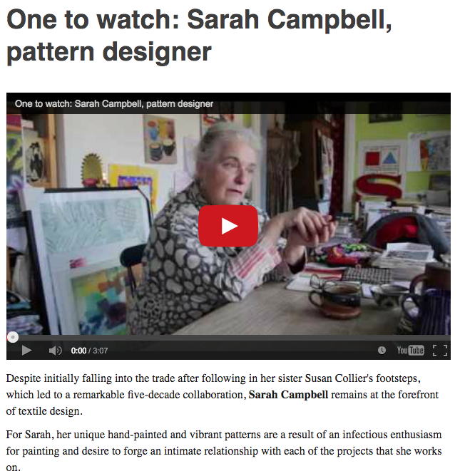 Homes & Antiques online. 'One to watch: Sarah Campbell, pattern designer' 