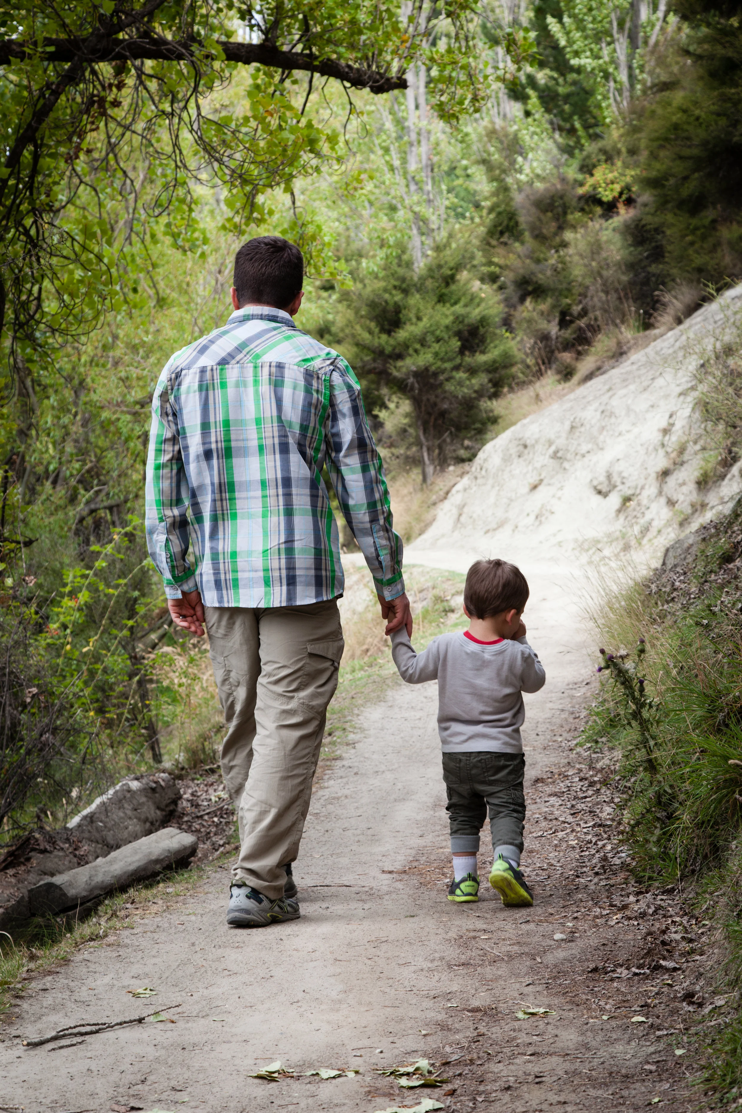 Hiking with Daddy. 