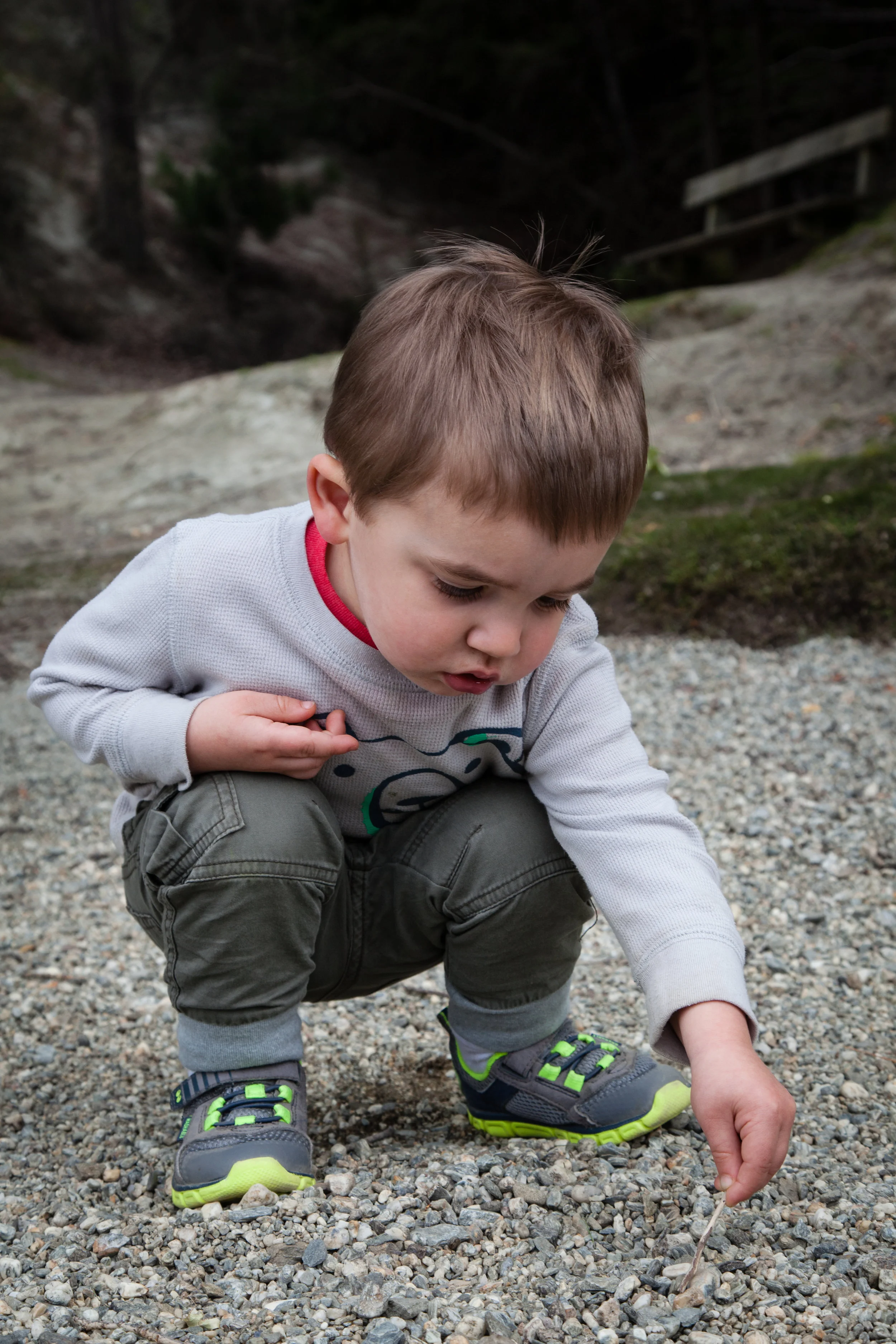 Sticks and rocks, the only toys you need out here!