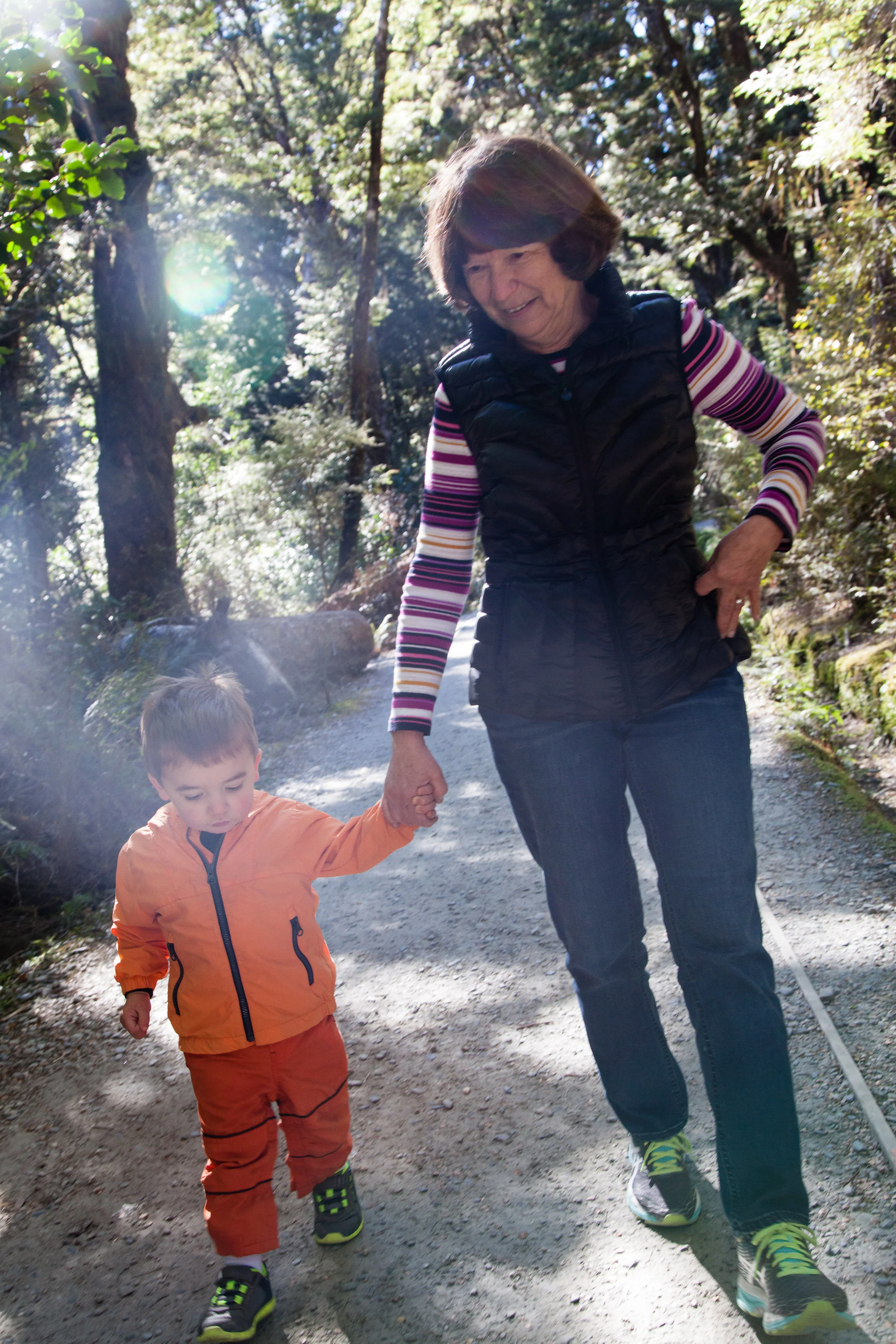 Hiking out to the Blue Pools with Grandma in tow. 
