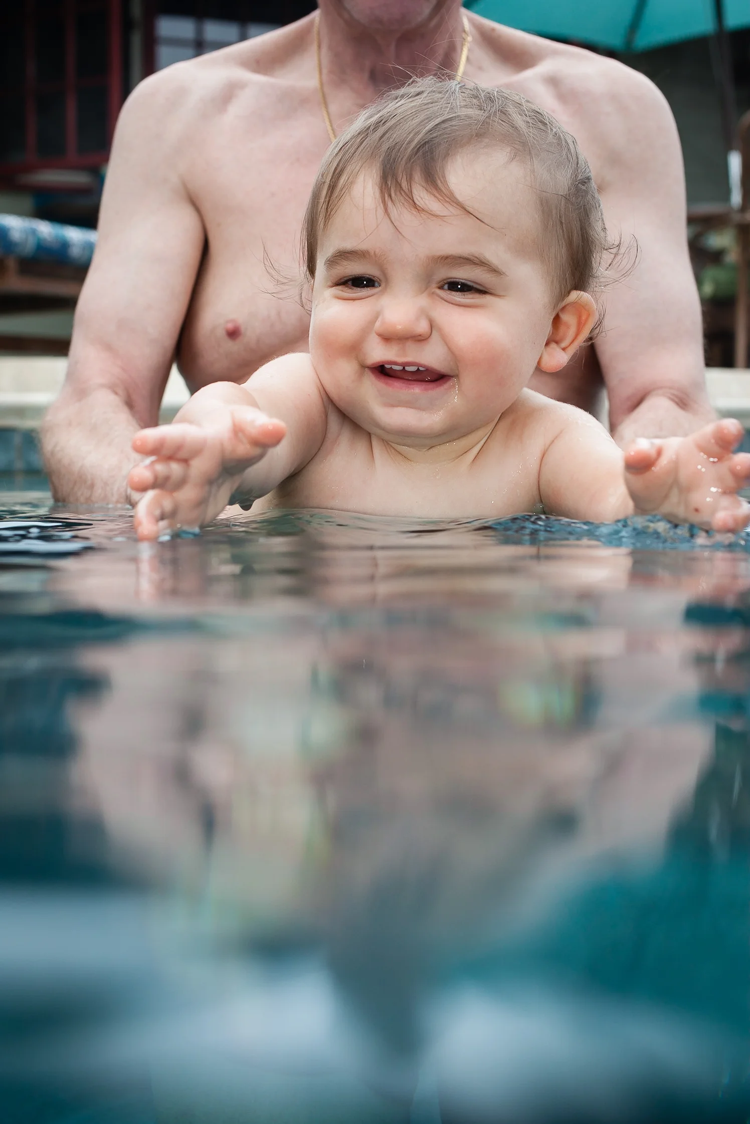 Ok, so this was taken in the pool... but its cute! Let's protect our oceans so our kids can enjoy them for years to come! 