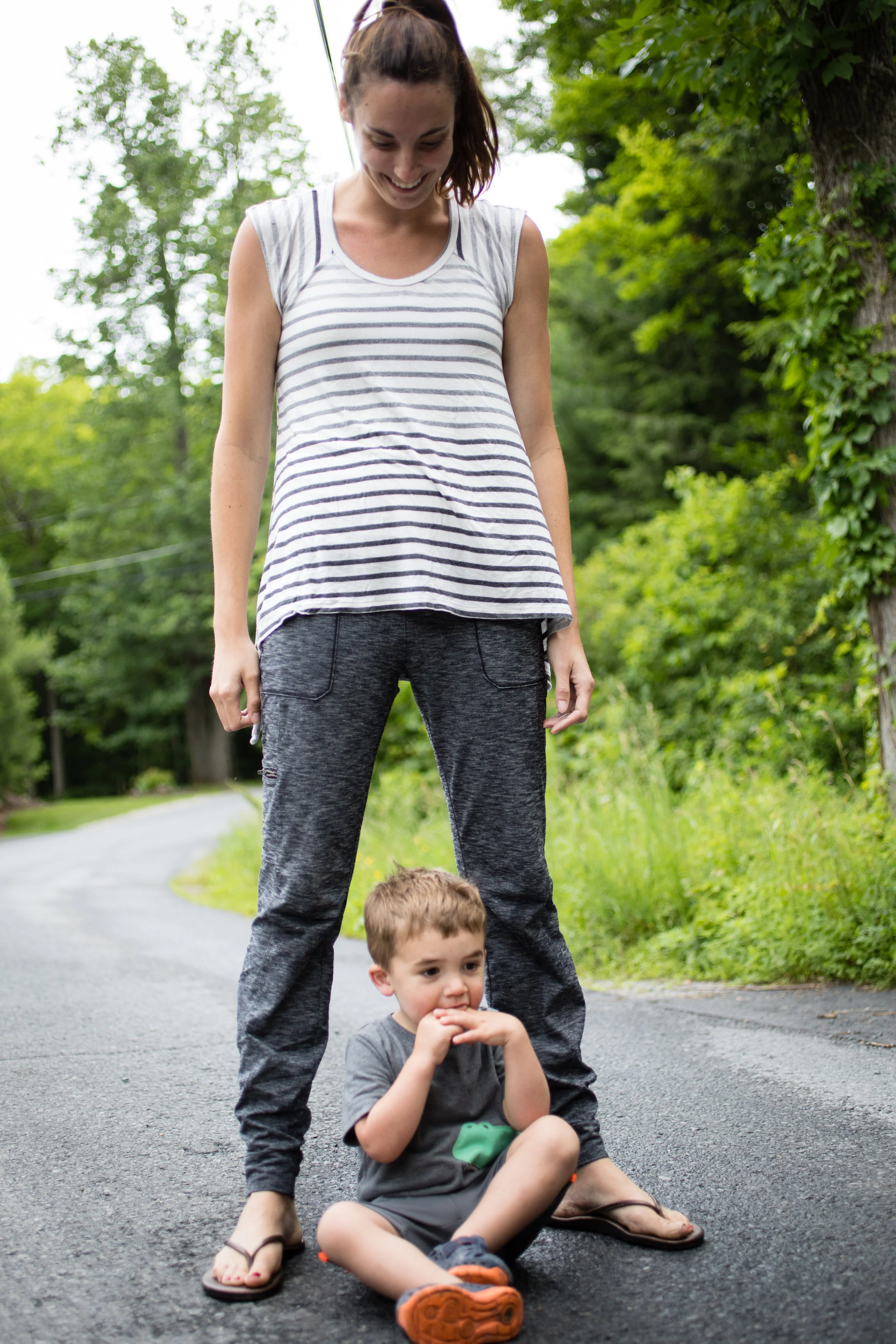 Matt took my camera so I could be in a few photos. The kids decided to take a break in the middle of the road. Thank goodness there aren't many cars...