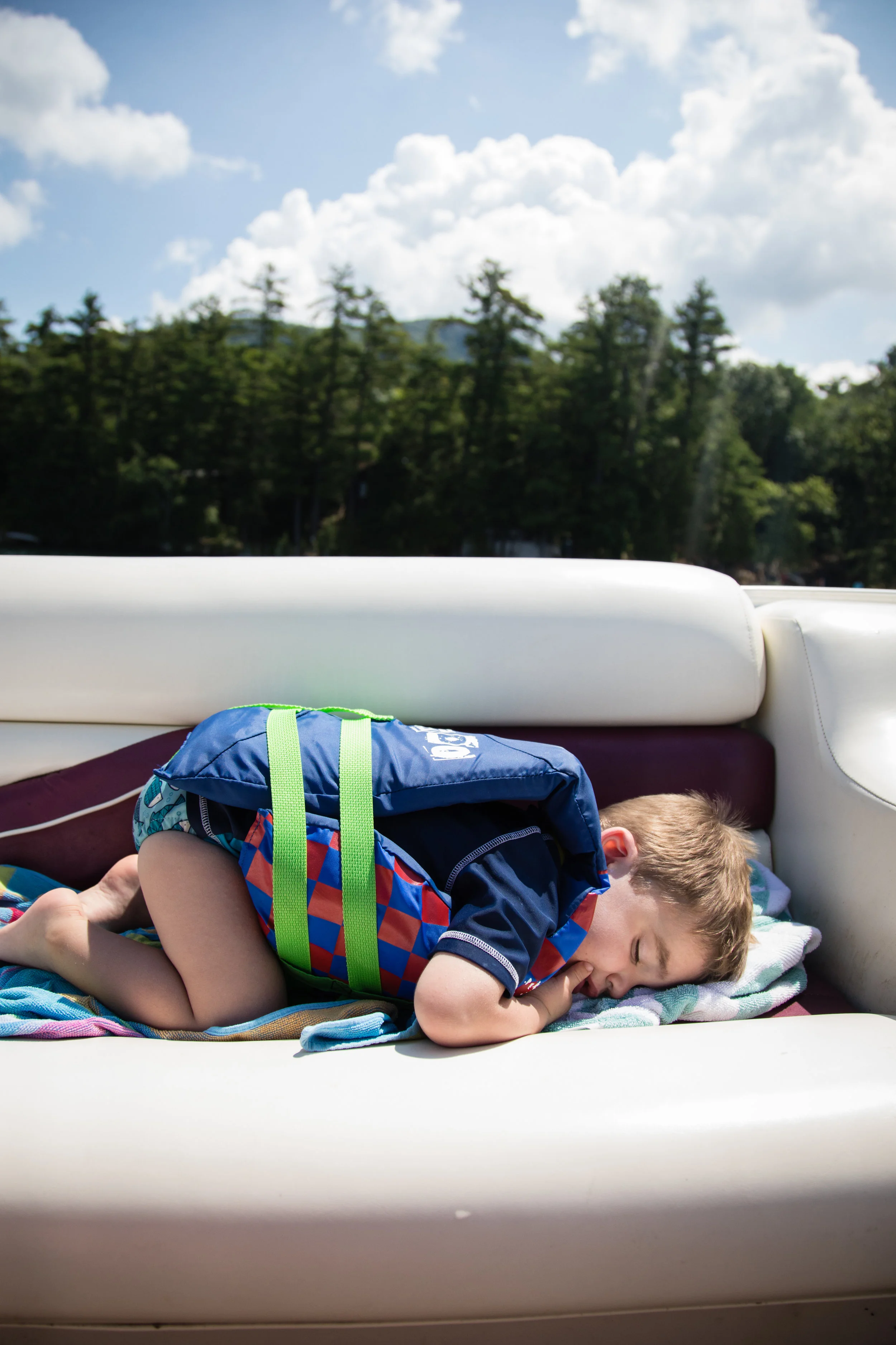 Nap time on the boat. 