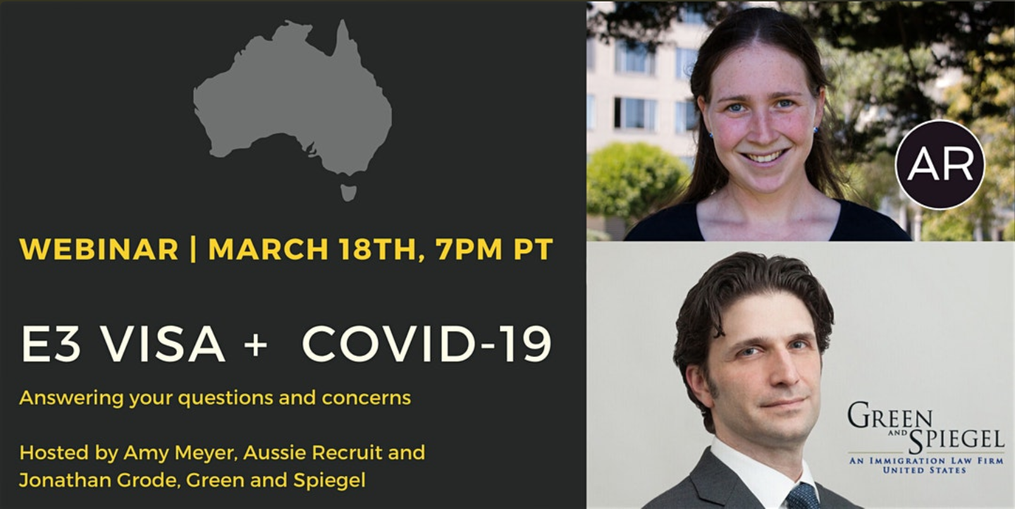 Online Q&amp;A: E3 Visa and Coronavirus (COVID-19)