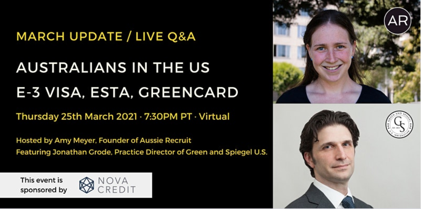 March U S Immigration Update For Australian Expats E 3 Visa Aussie Founders Network