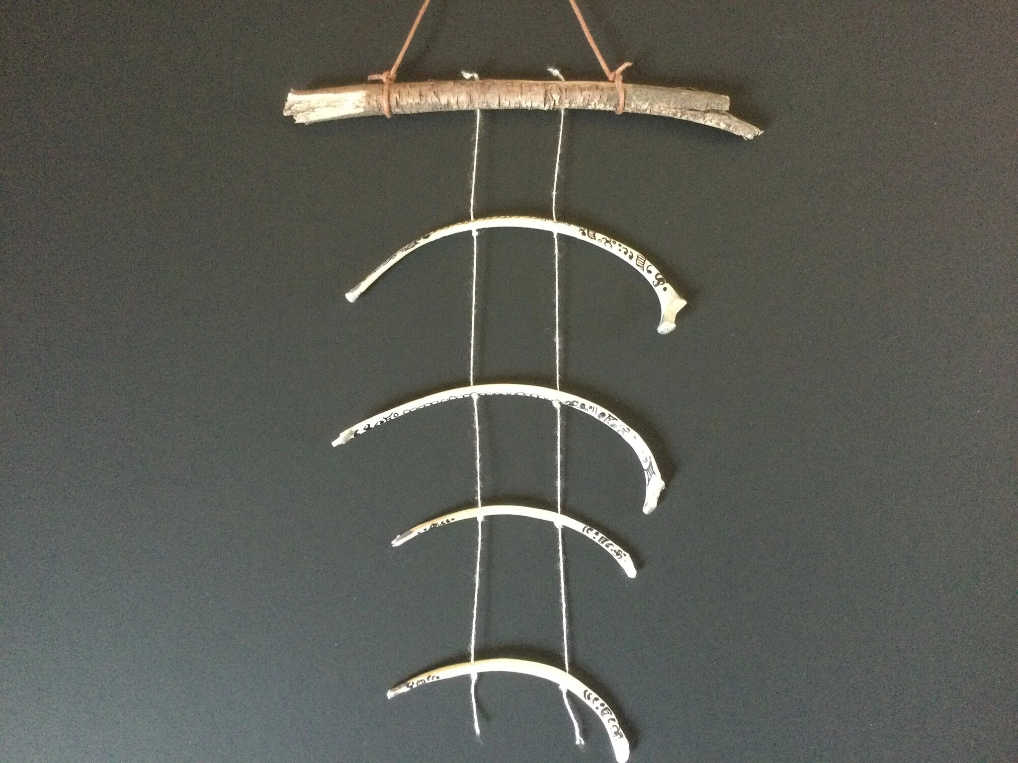 Hanging with driftwood and bone 