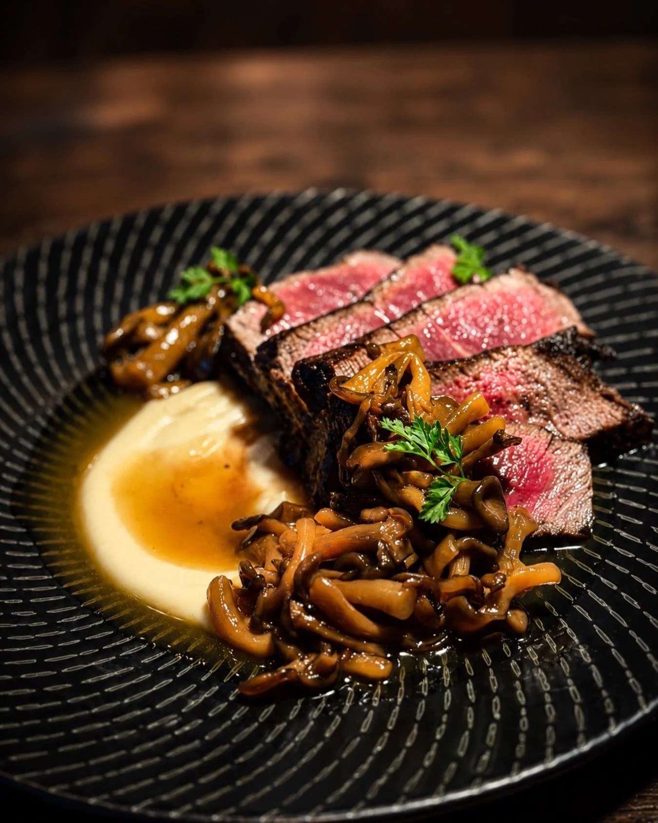 New on the Menu ✨
8oz Harris Ranch Filet Mignon &bull; Celeriac Pur&eacute;e &bull; Sake-Ginger Hedgehog Mushrooms