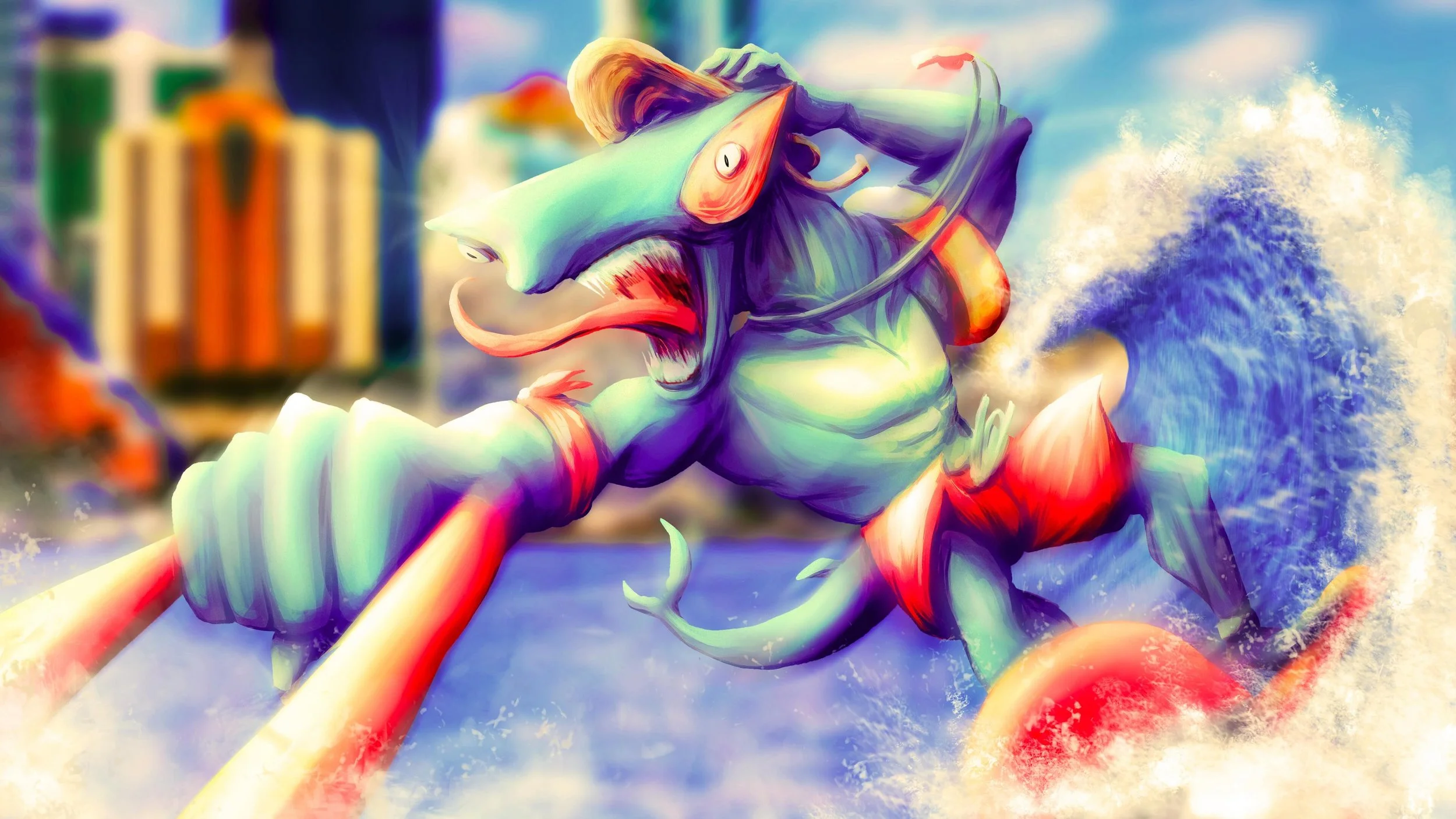 Playing with gradient maps and the camera raw filter #digitalpainting #digitalart