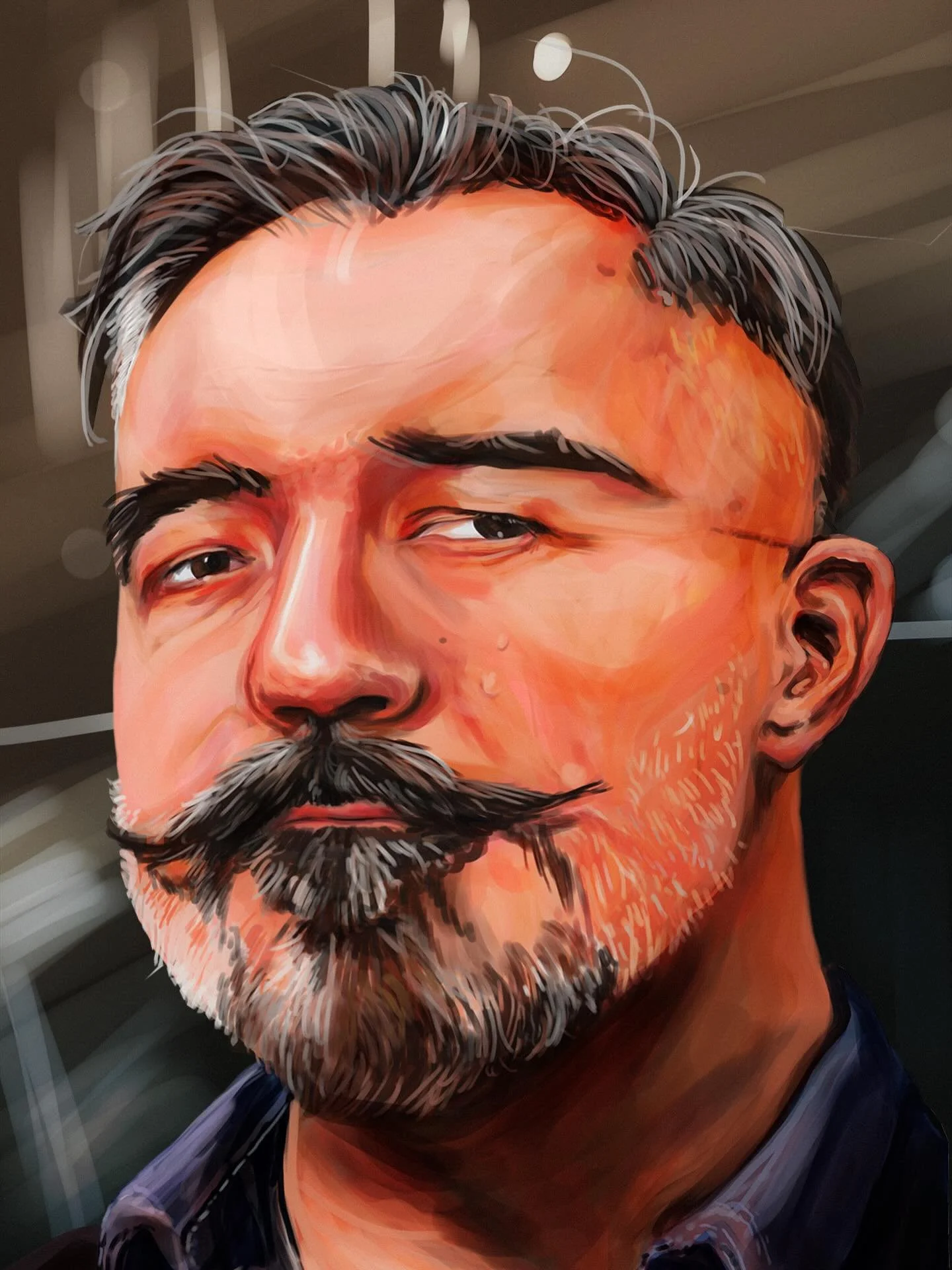 Quick digital painting of my cousin, @vitocorsican