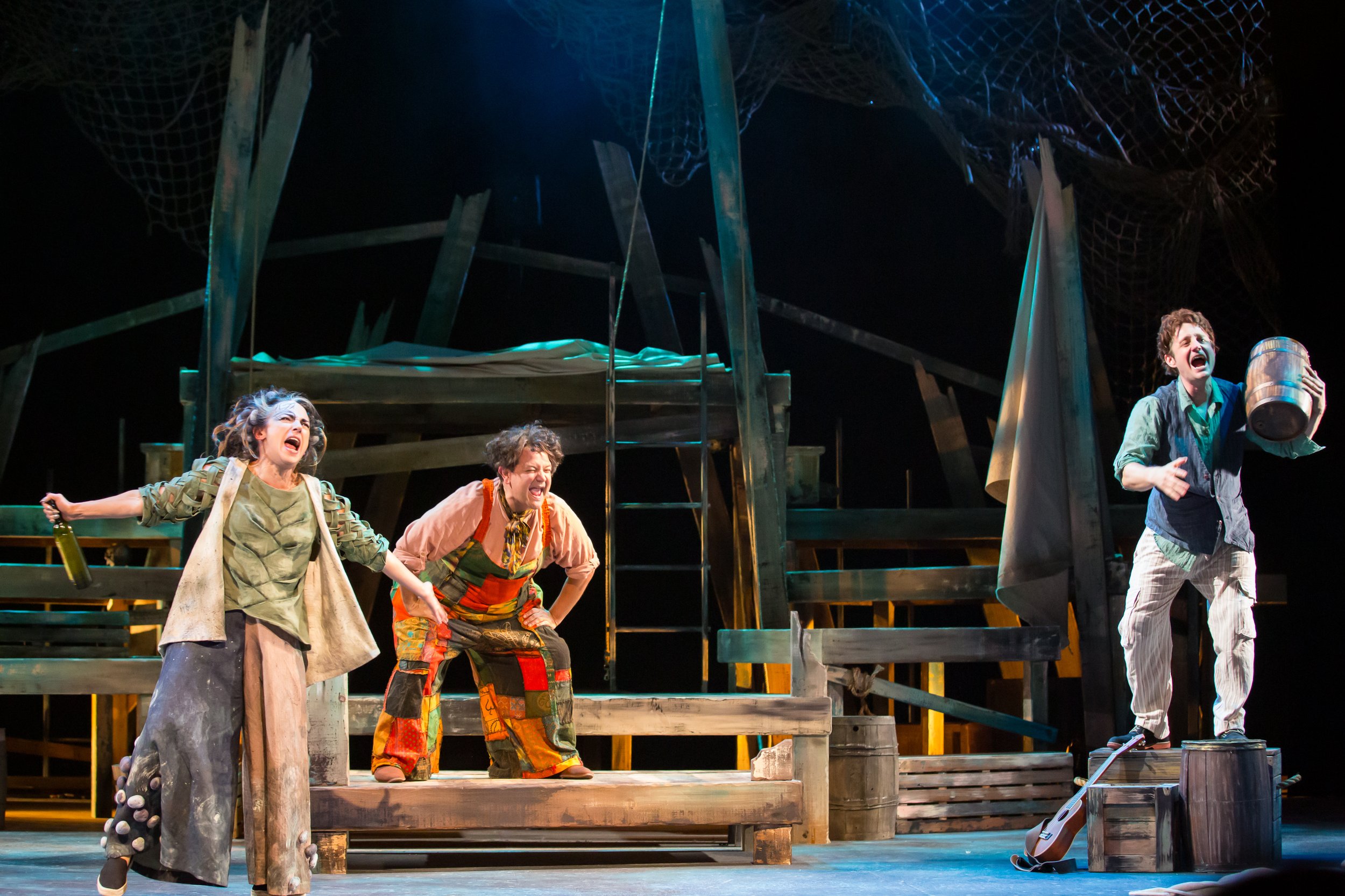 Karen Slack (Caliban) Matt Zambrano (Trinculo) Sean Scrutchins (Stefano).jpg