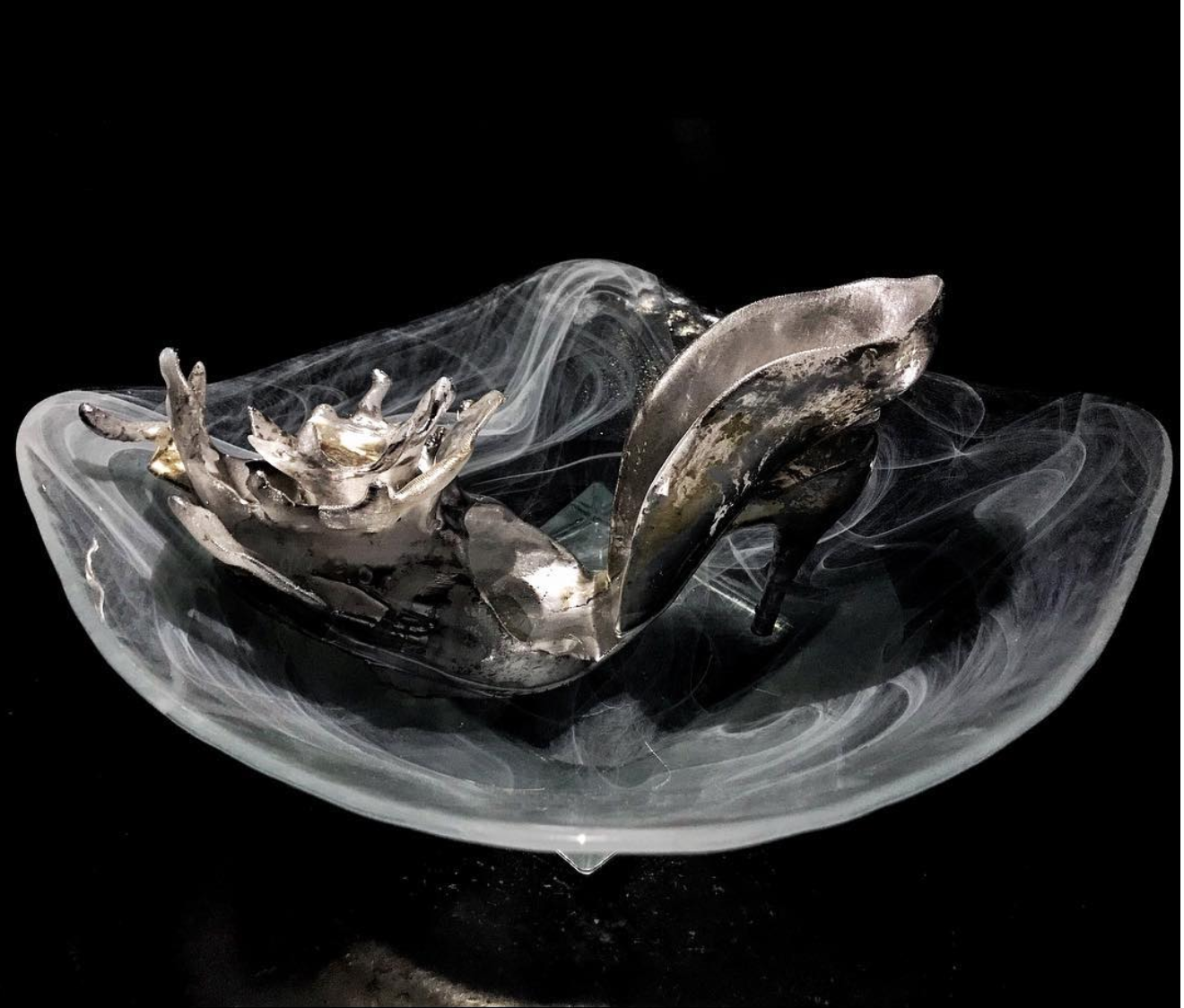 Inside a water bowl as an art installation