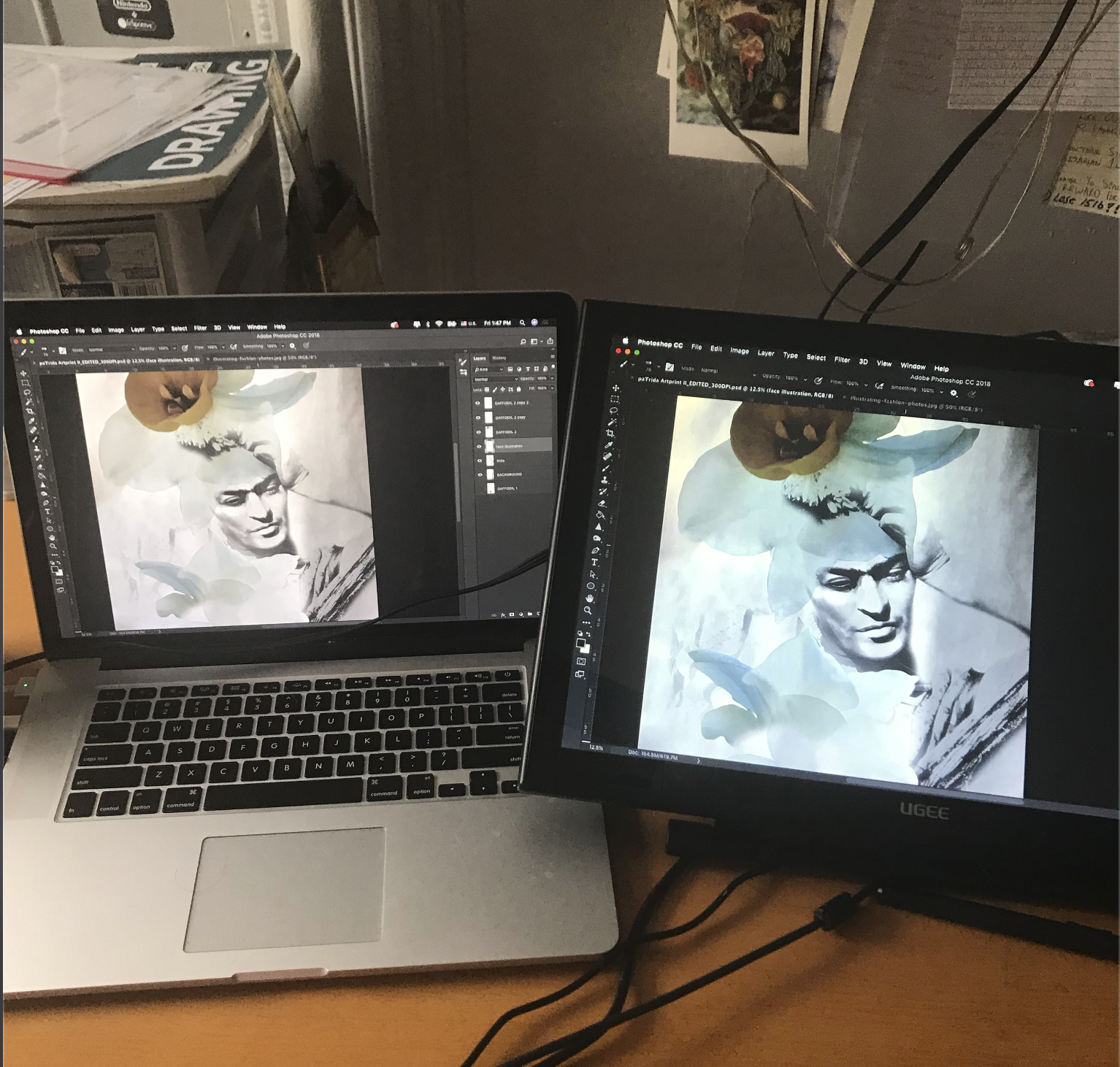 pa'Frida print in the making