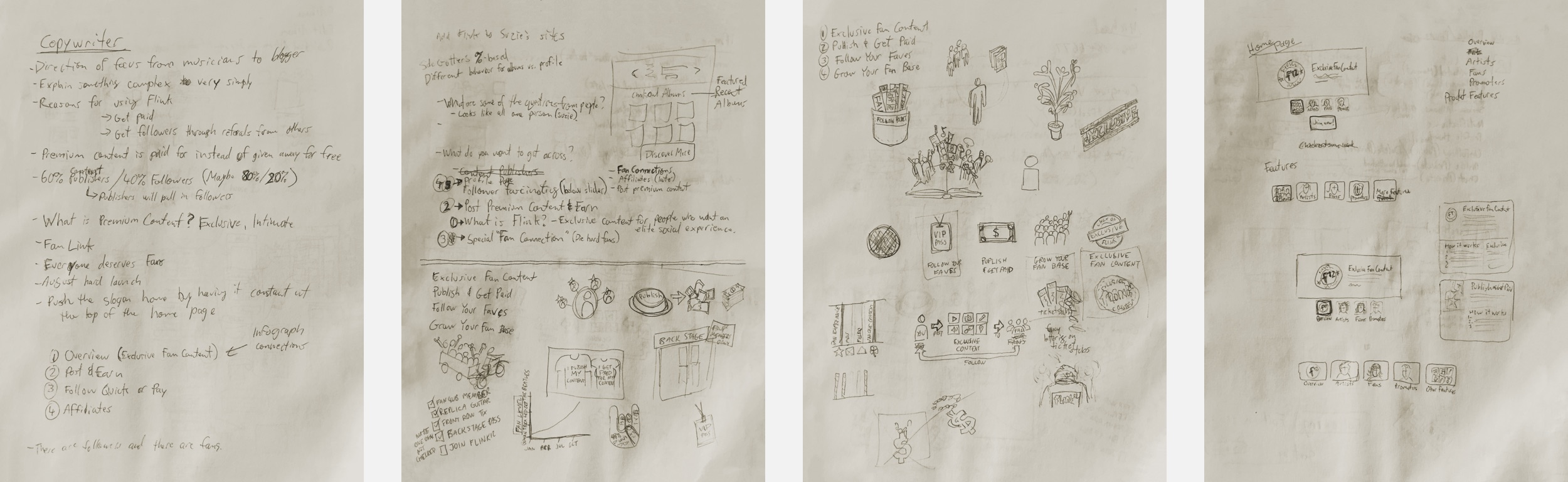 Most of my creativity starts on paper with ideas and sketches. No difference for the promo site.