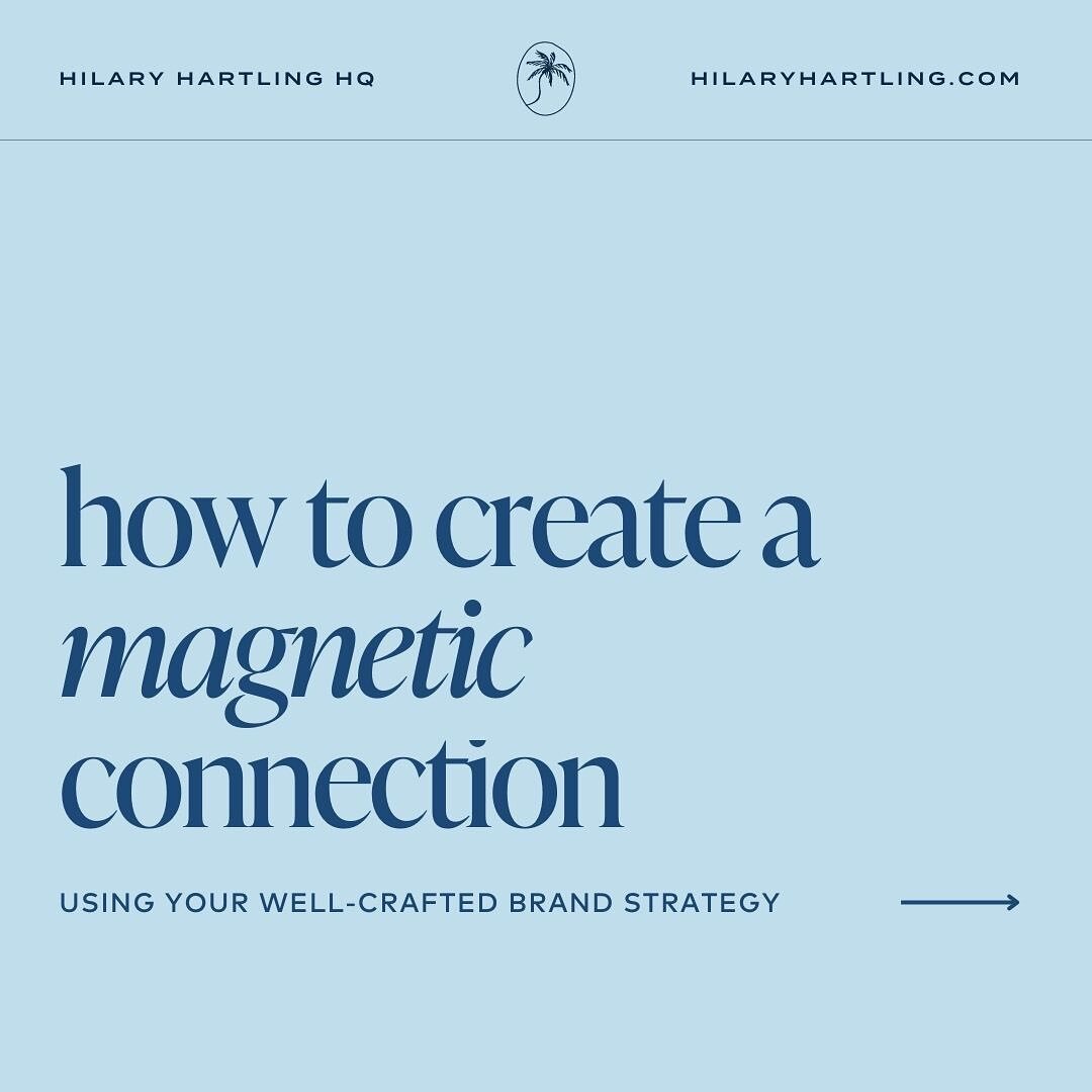 Create A Magnetic Connection With Your Ideal Clients 🧲

A well-crafted brand strategy helps you establish a deep emotional connection with your audience. 

By aligning your values, purpose, and mission, you attract like-minded people who resonate wi