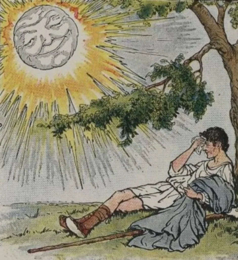 From The Æsop for Children , by Æsop, illustrated by Milo Winter and published in 1919. (drawings are both now in public domain)