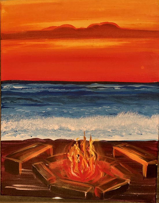 Painting & Vino: Beach Pit Fireplace