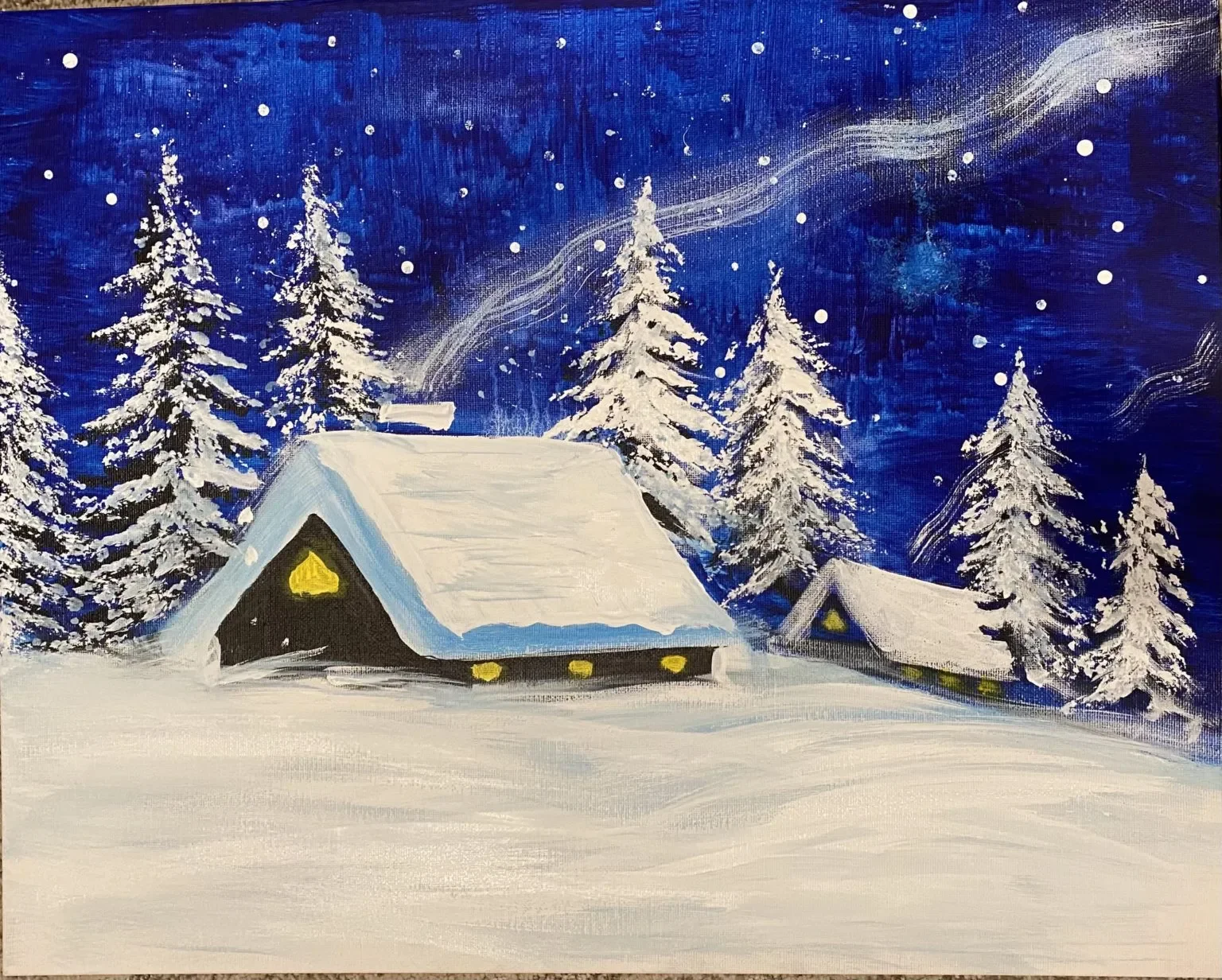 Painting &amp; Vino: Cabin in the Snow