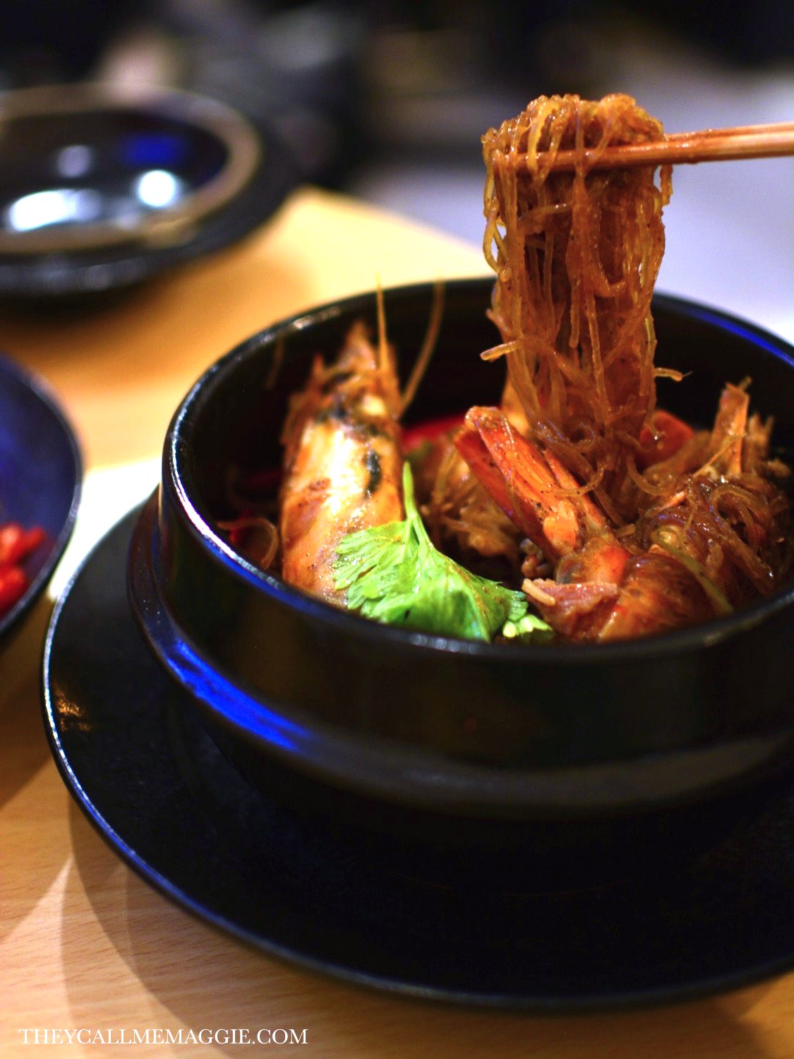  King prawn and mushroom glass noodle clay pot.&nbsp; 
