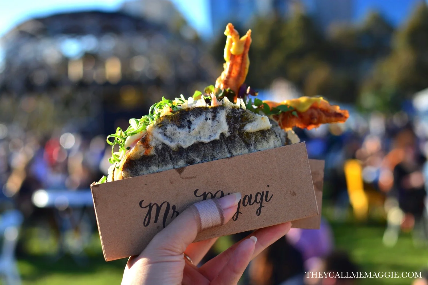 Mr M Says waiting in long queues will reward with delicious nori tacos. 