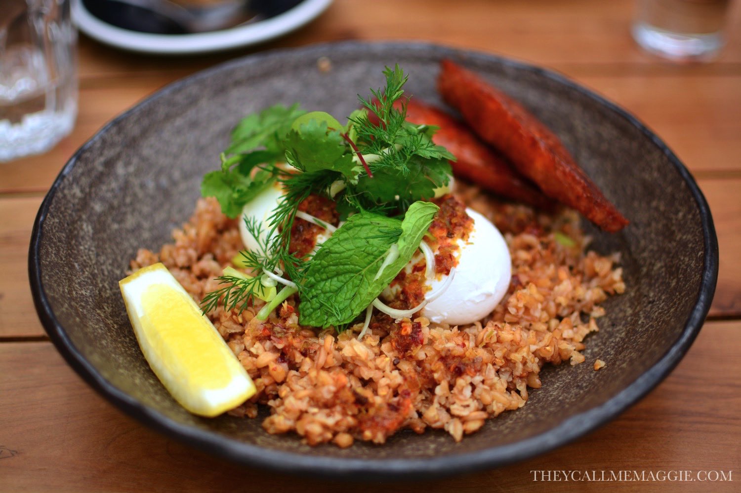 Chilli eggs with chorizo. 