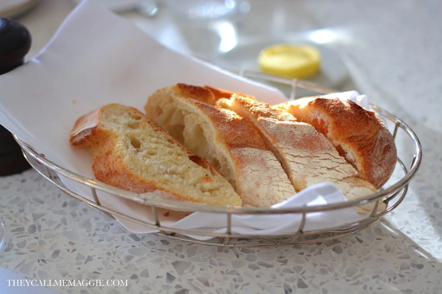 Complimentary bread and butter. 