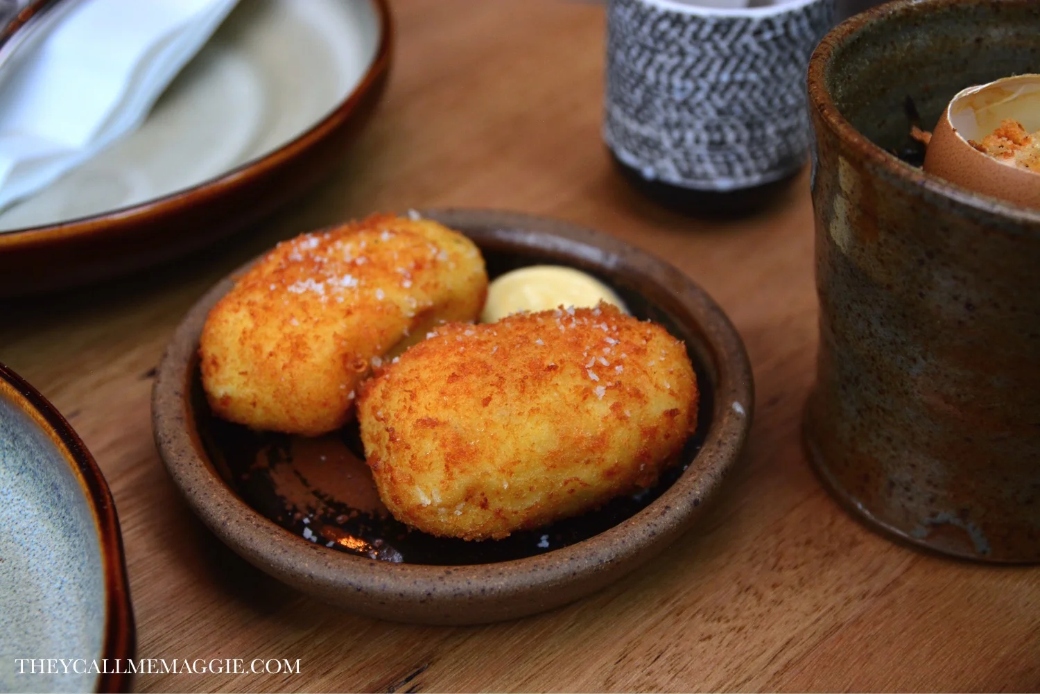 Blue Eye croquetas with fennel emulsion.