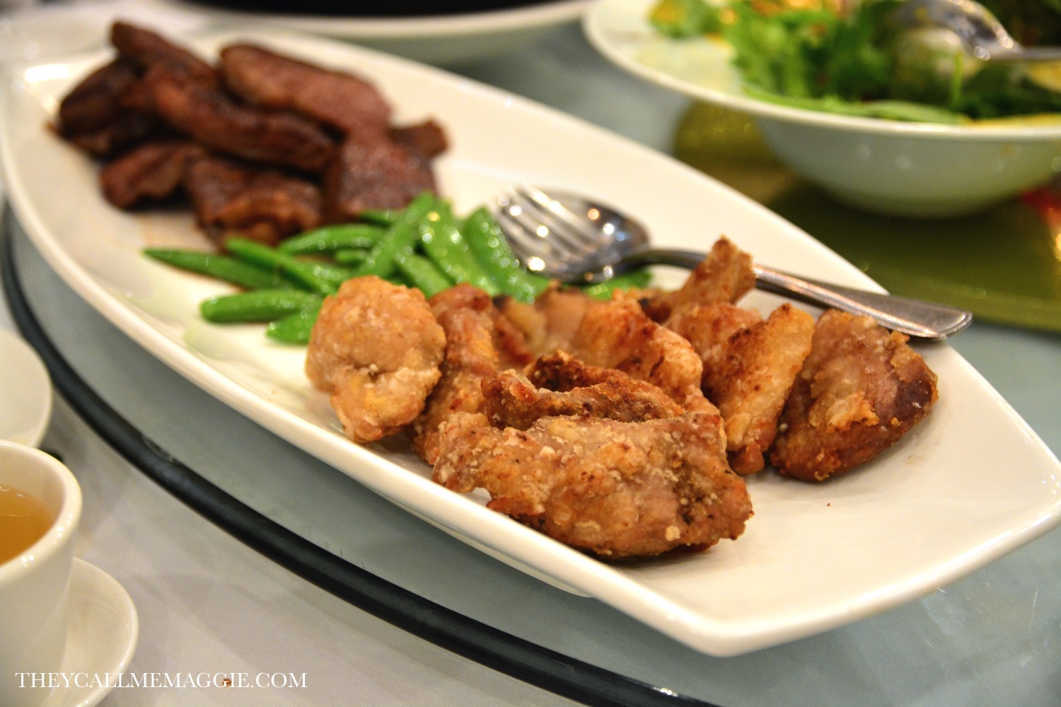 Wild boar belly in Emperor sauce / Wok-seared Wagyu beef.