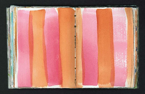 Stripes sketchbook pink orange